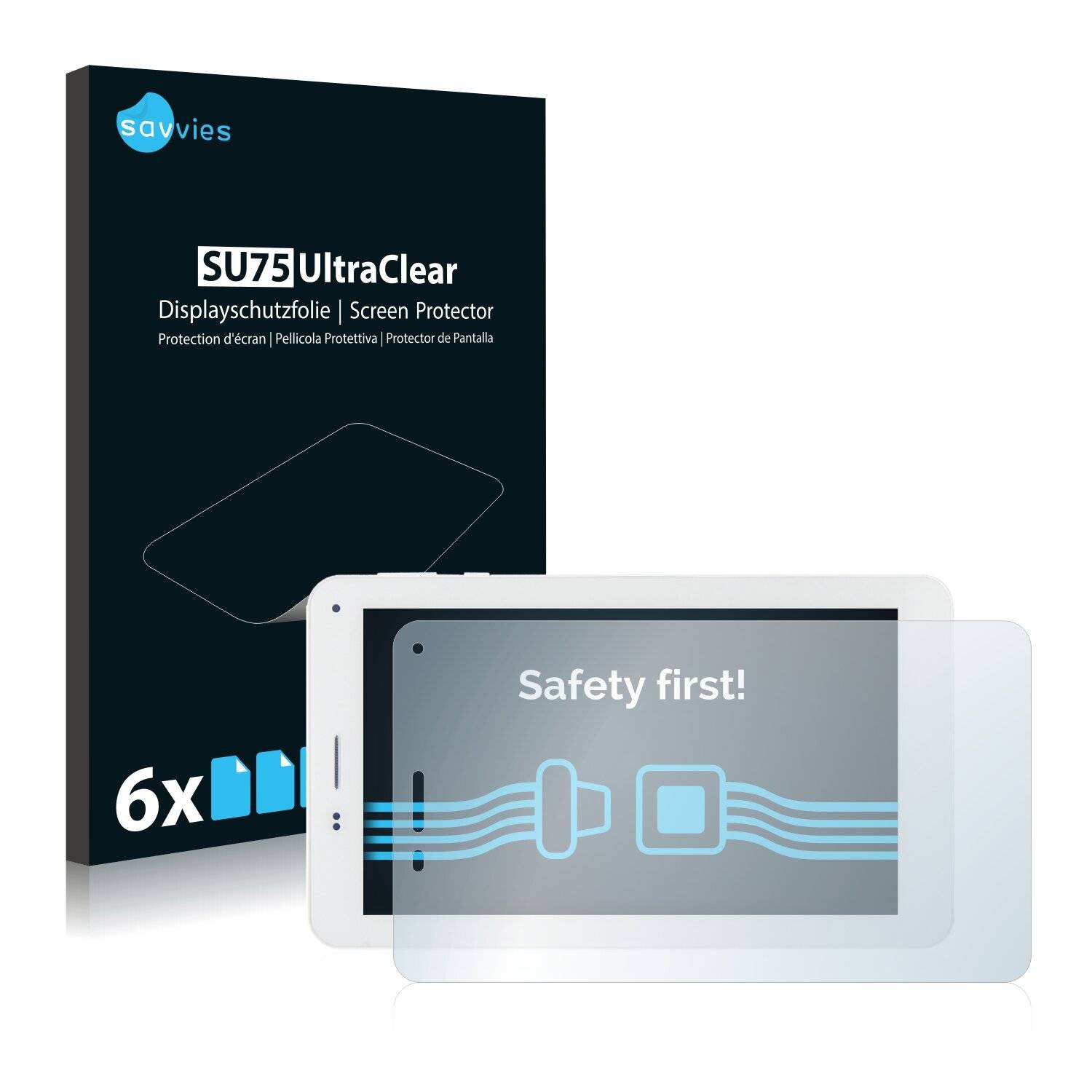6x Savvies SU75 Displayschutzfolie für Mediacom SmartPad 7.0 S2 3G