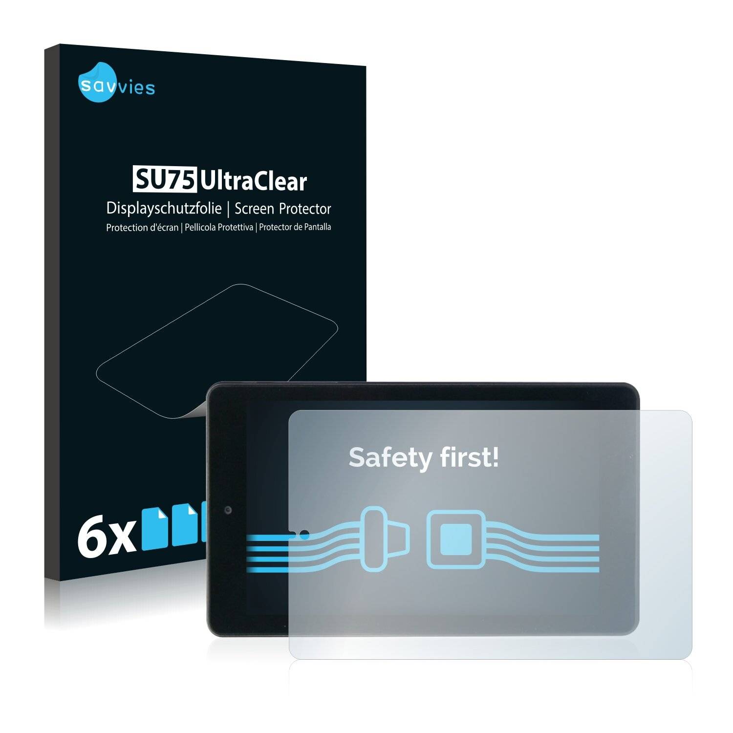 6x Savvies SU75 Displayschutzfolie für Mediacom SmartPad 7.0 Go Blue Sky