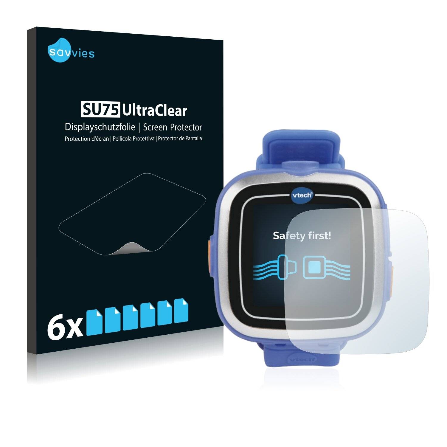 6x Savvies SU75 Displayschutzfolie für Vtech Kidizoom Smart Watch