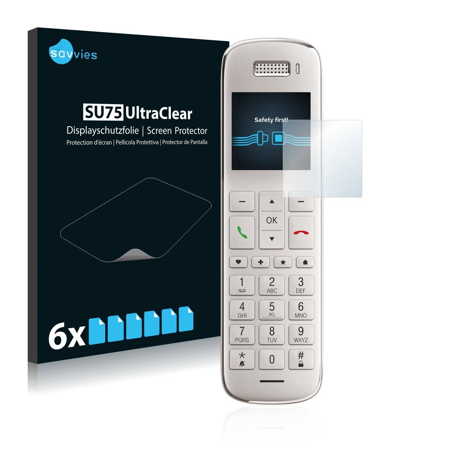 6x Savvies SU75 Displayschutzfolie für Telekom Speedphone