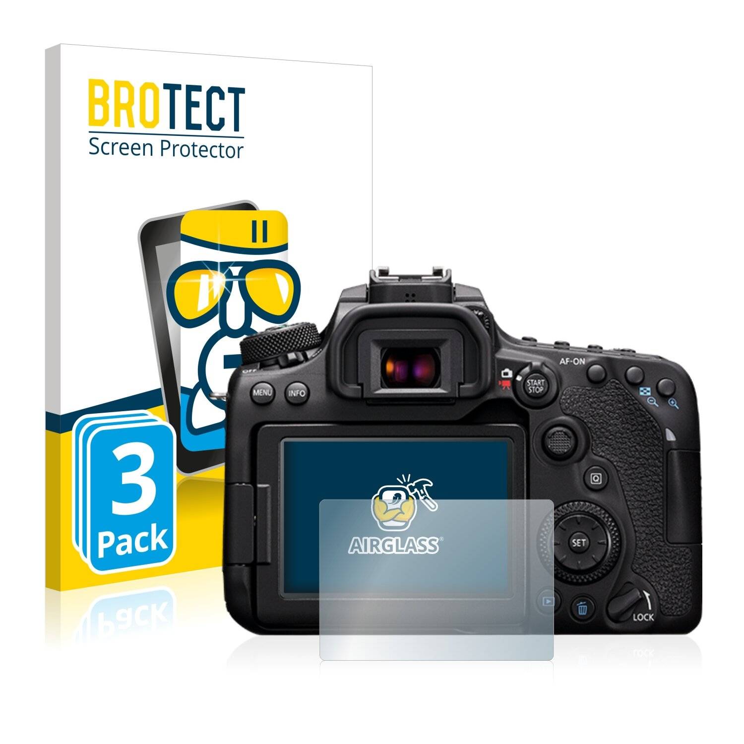 3x BROTECT AirGlass Schutzglas Folie für Canon EOS
