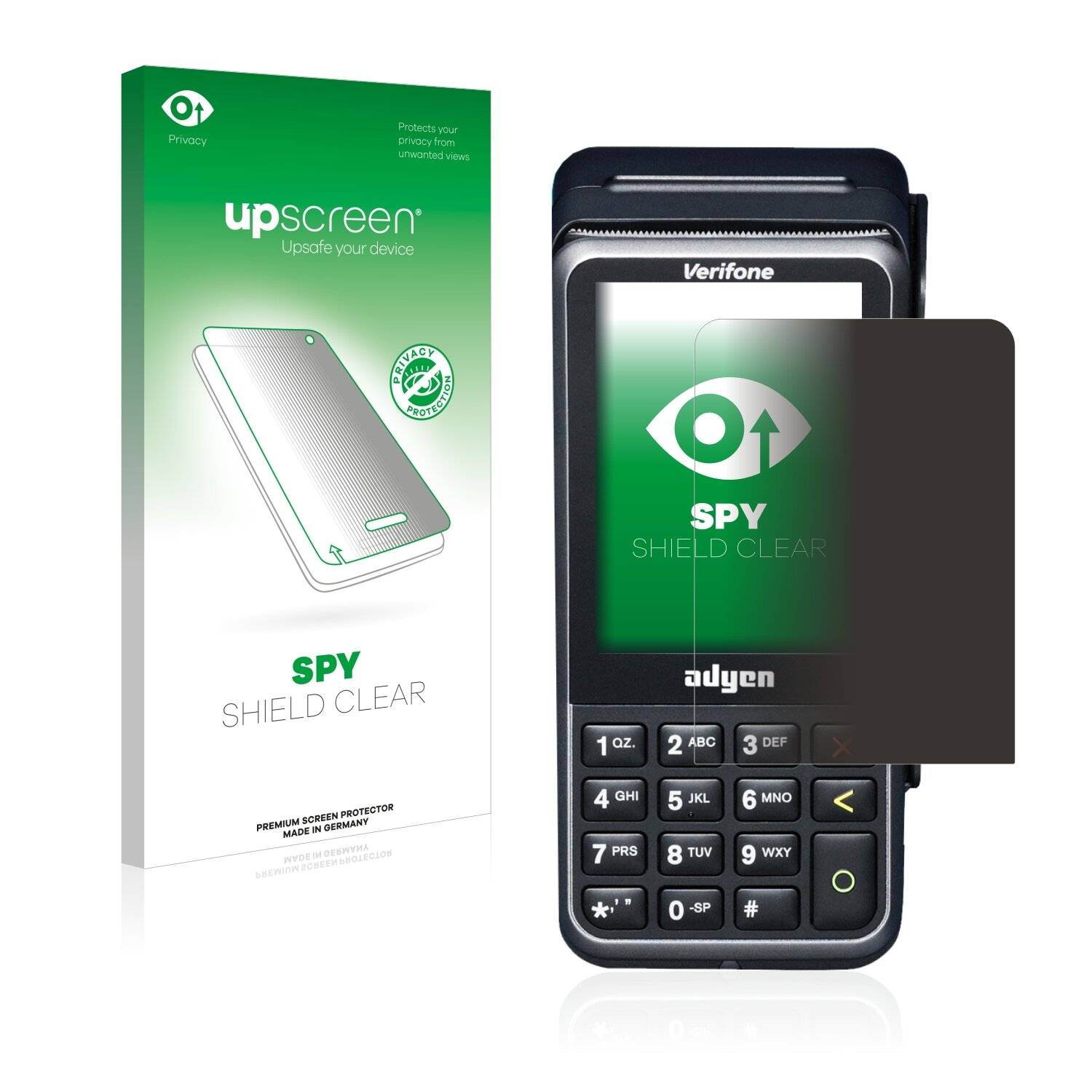upscreen Spy Shield Clear Premium Blickschutzfolie für Verifone
