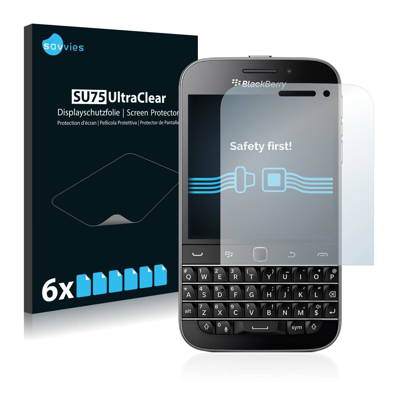 6x Savvies SU75 Displayschutzfolie für Blackberry Classic