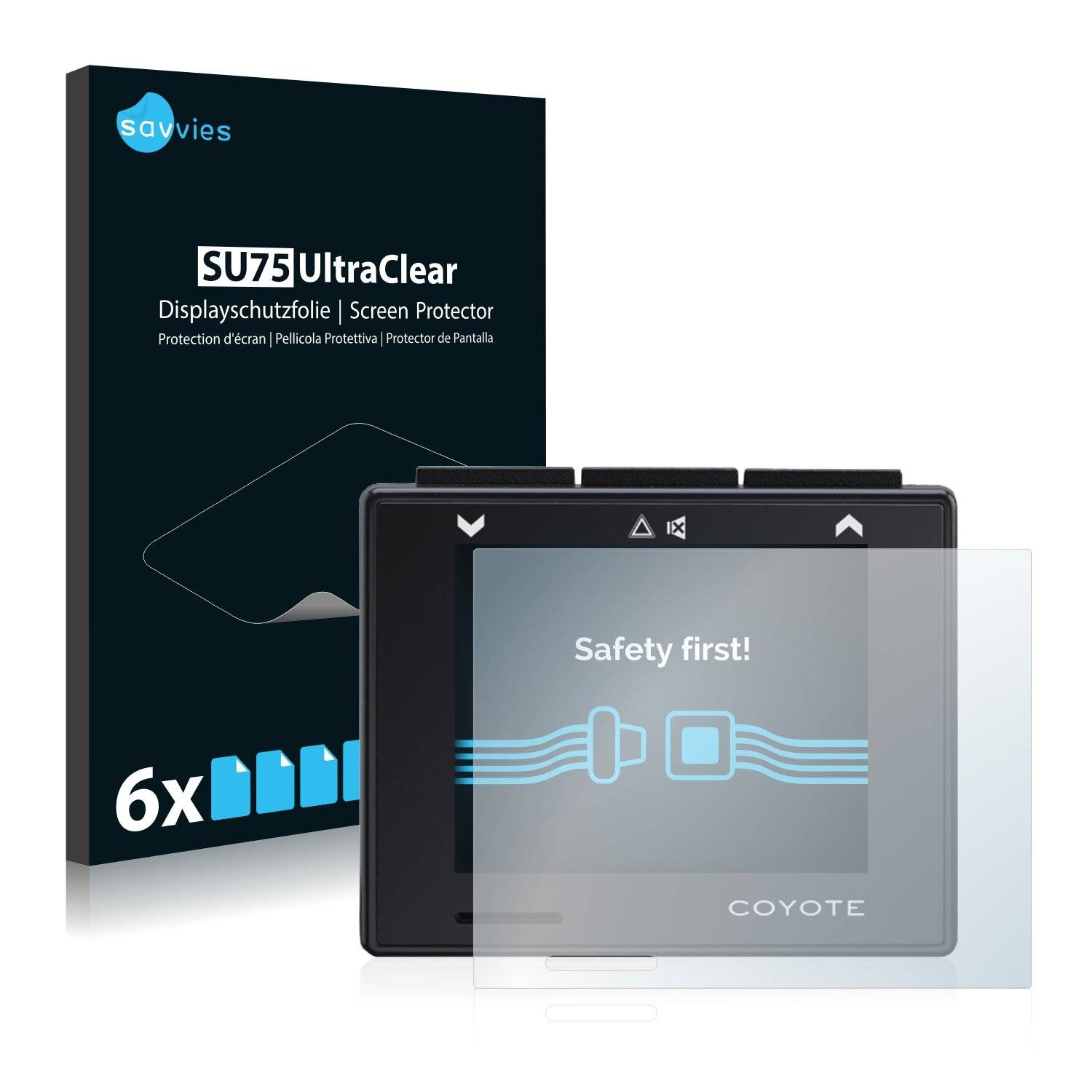 6x Savvies SU75 Displayschutzfolie für Coyote Pocket