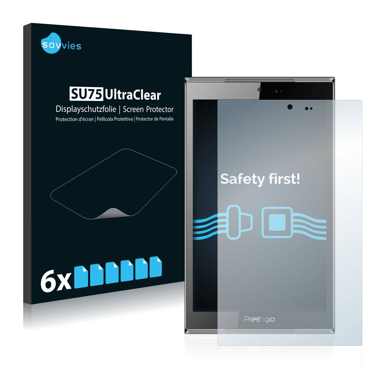 6x Savvies SU75 Displayschutzfolie für Prestigio MultiPad Thunder