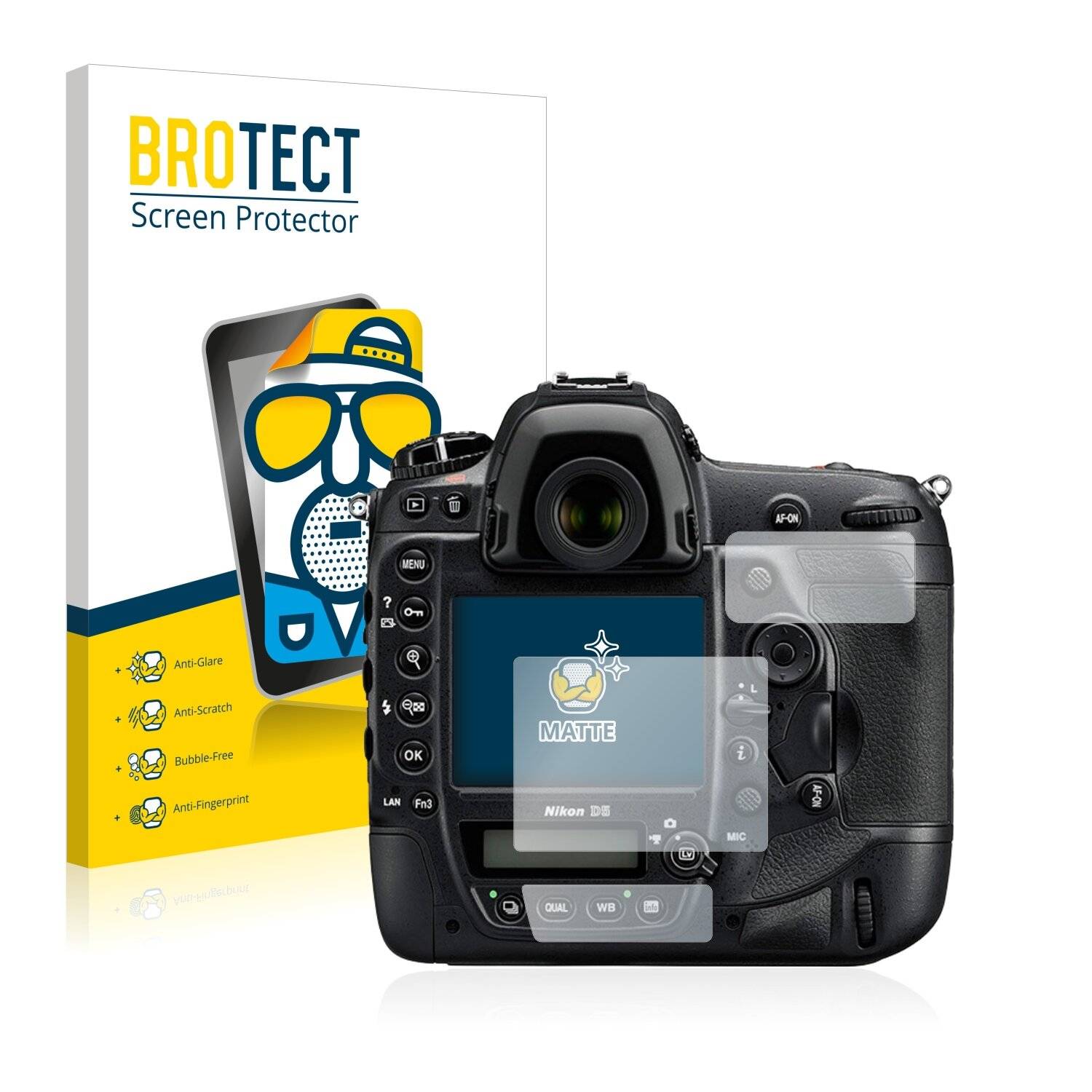2x BROTECT Matte Displayschutzfolie für Nikon D5 - Entspiegelt,