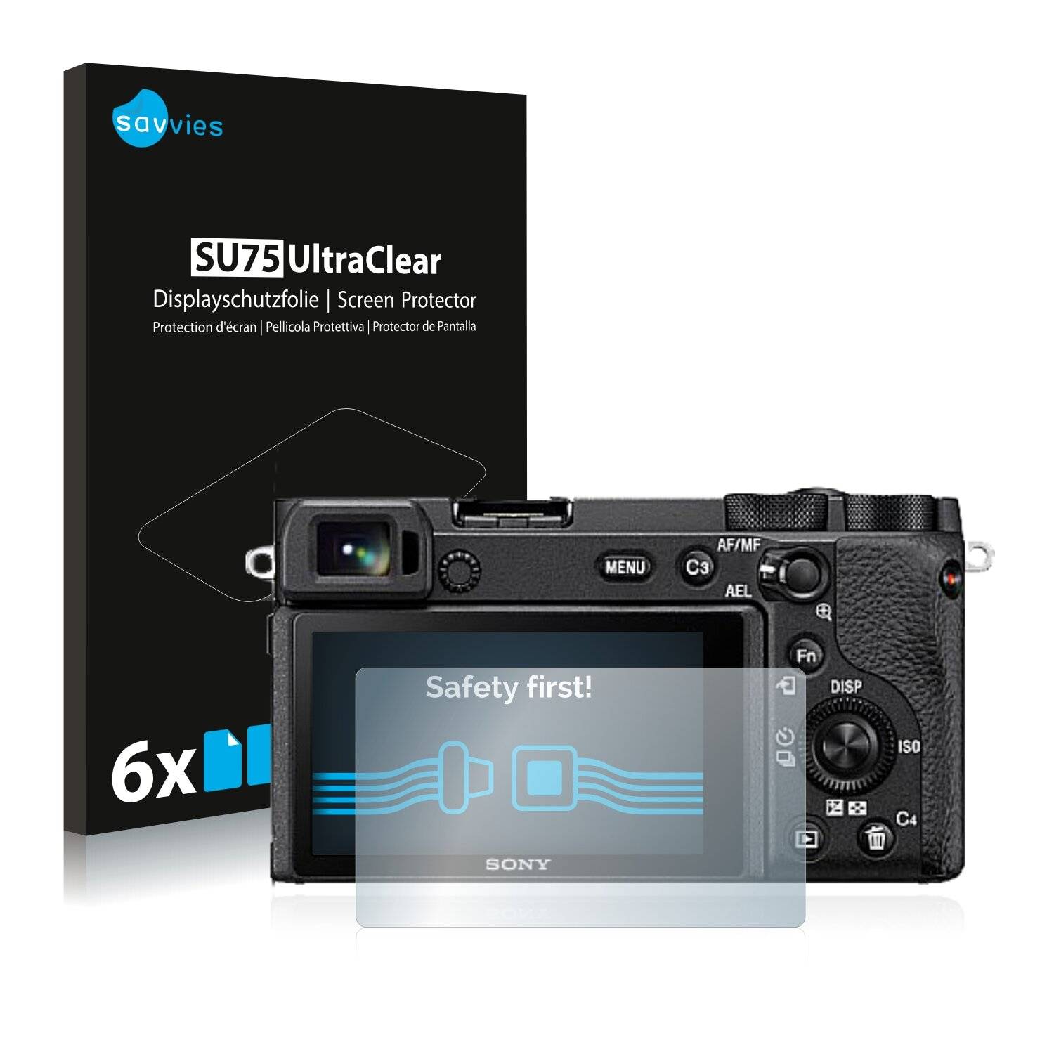 6x Savvies SU75 Displayschutzfolie für Sony Alpha