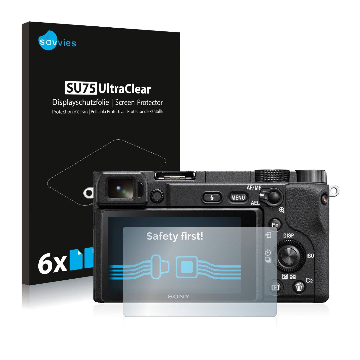 6x Savvies SU75 Displayschutzfolie für Sony Alpha