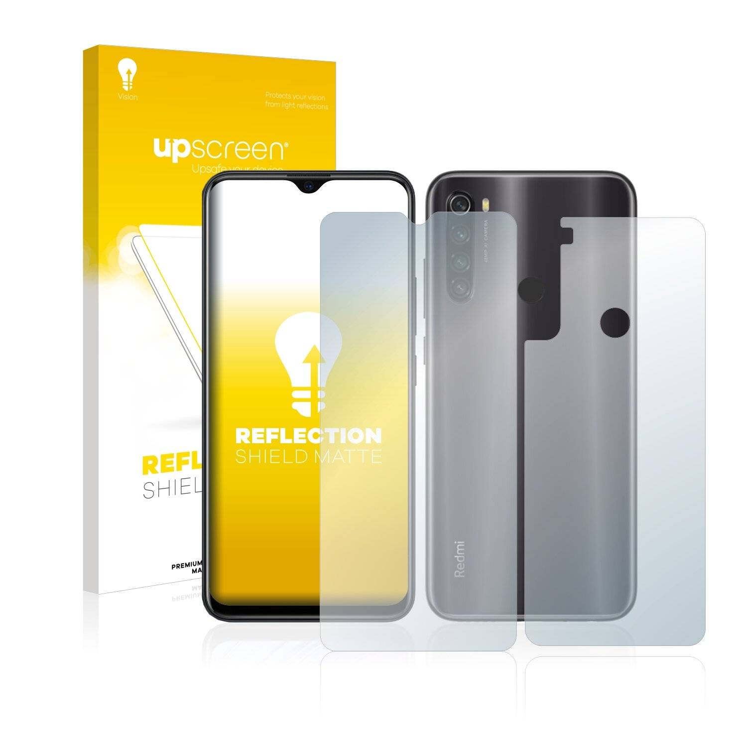 upscreen Reflection Shield Matte Premium Displayschutzfolie für Xiaomi Redmi Note 8T (Vorder