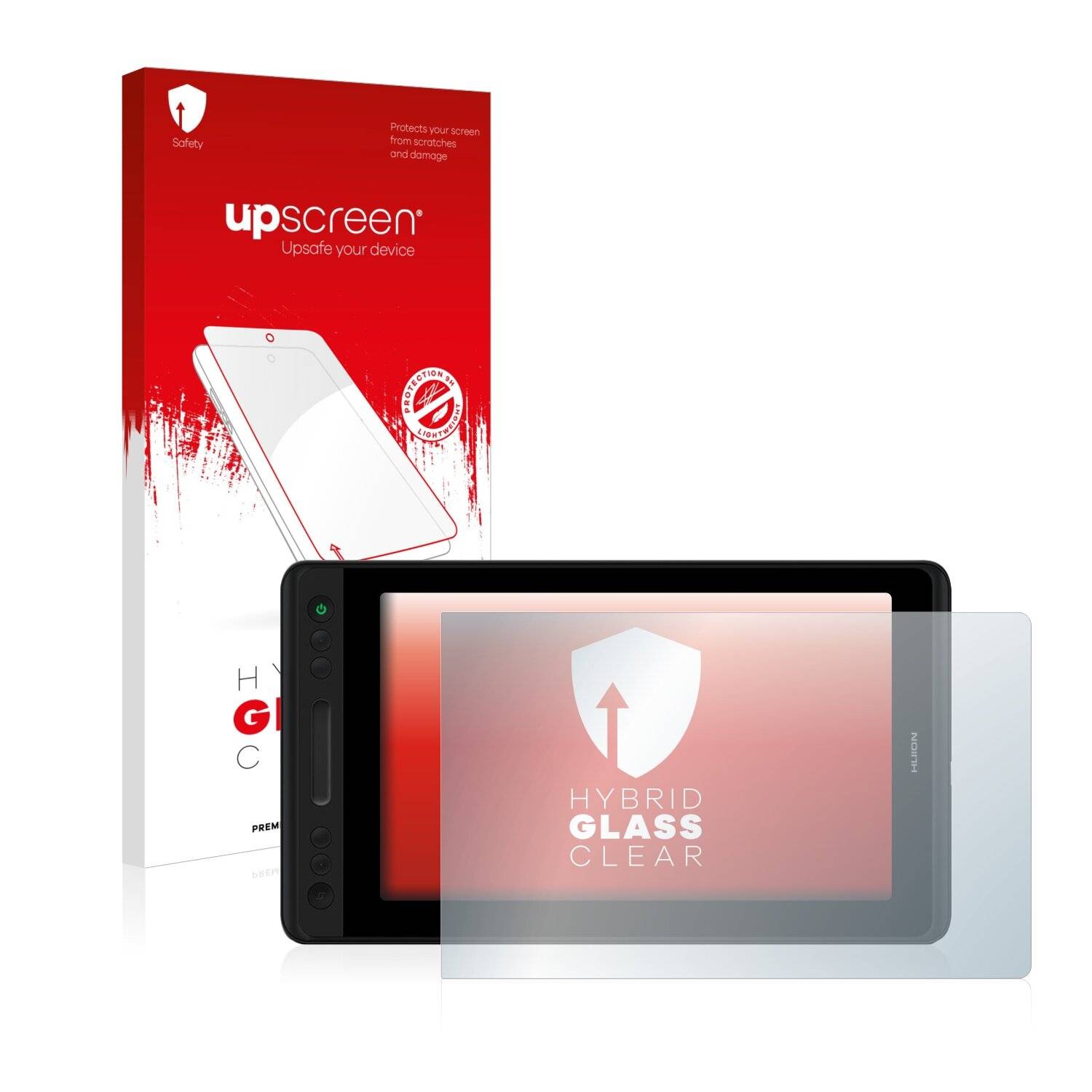 upscreen Hybrid Glass Clear Premium Schutzglas Folie für Huion Kamvas Pro