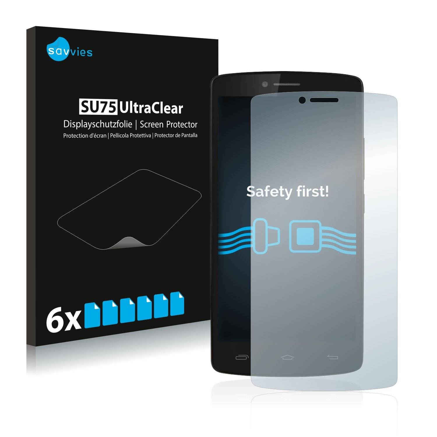 6x Savvies SU75 Displayschutzfolie für Prestigio MultiPhone 5550