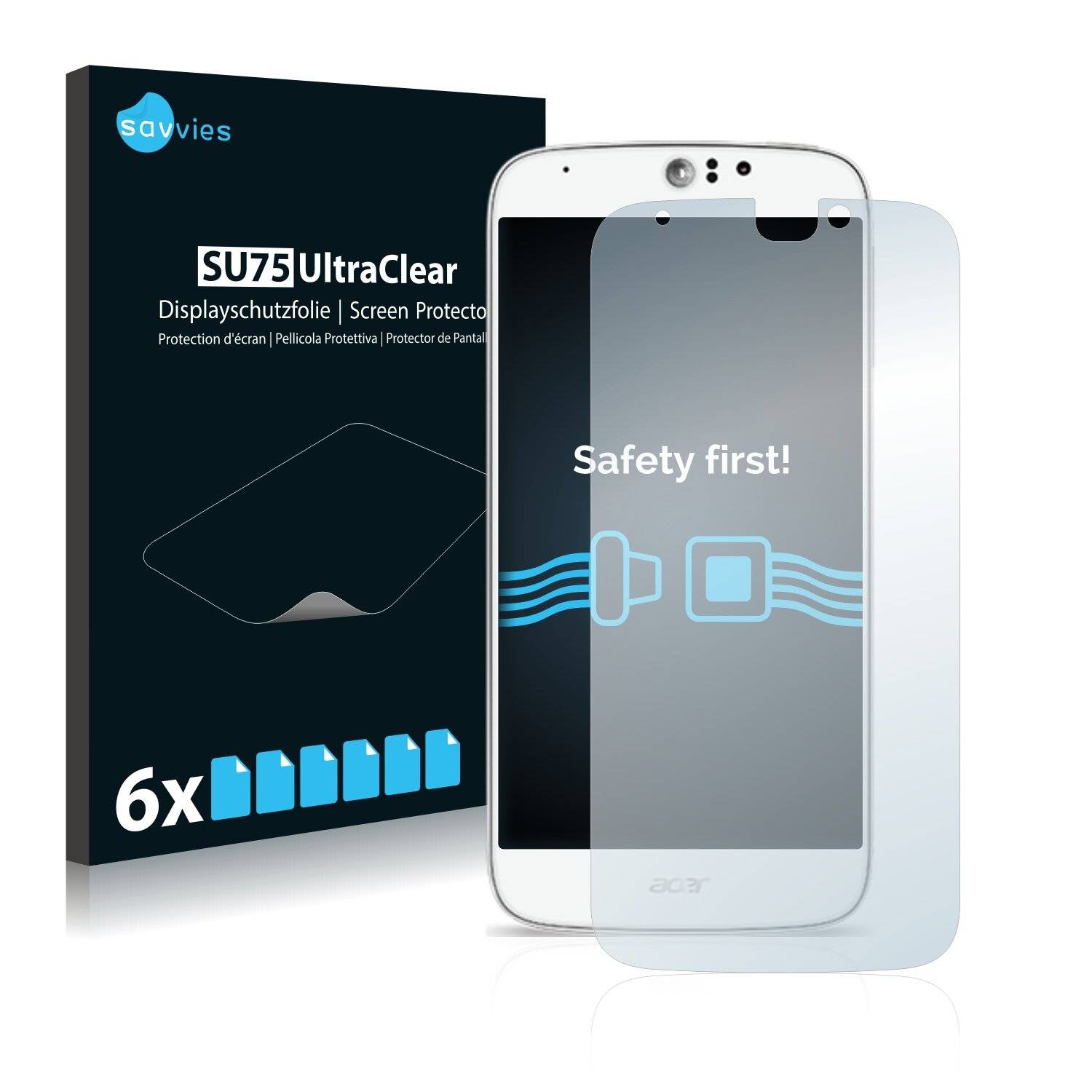 6x Savvies SU75 Displayschutzfolie für Acer Liquid Jade
