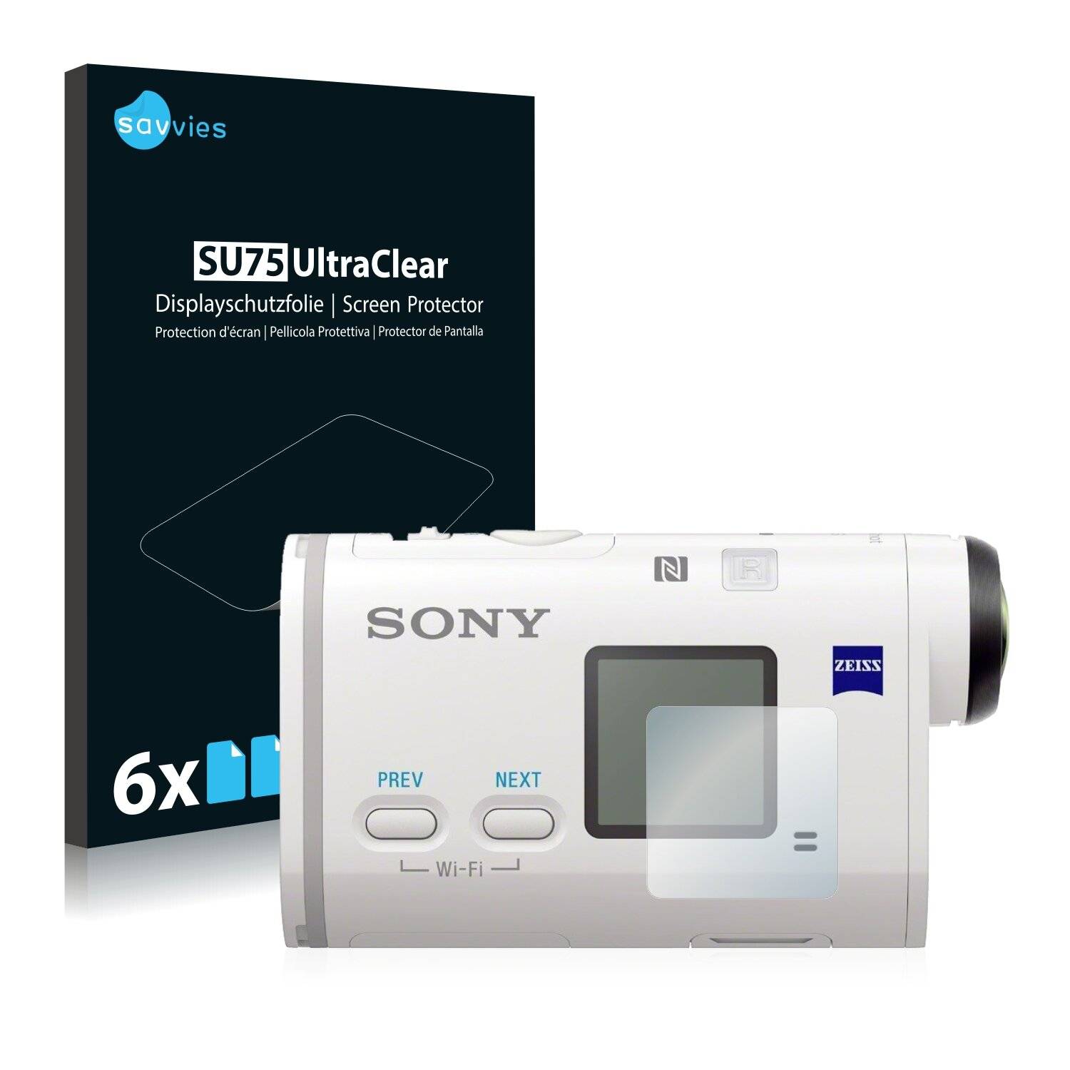 6x Savvies SU75 Displayschutzfolie für Sony