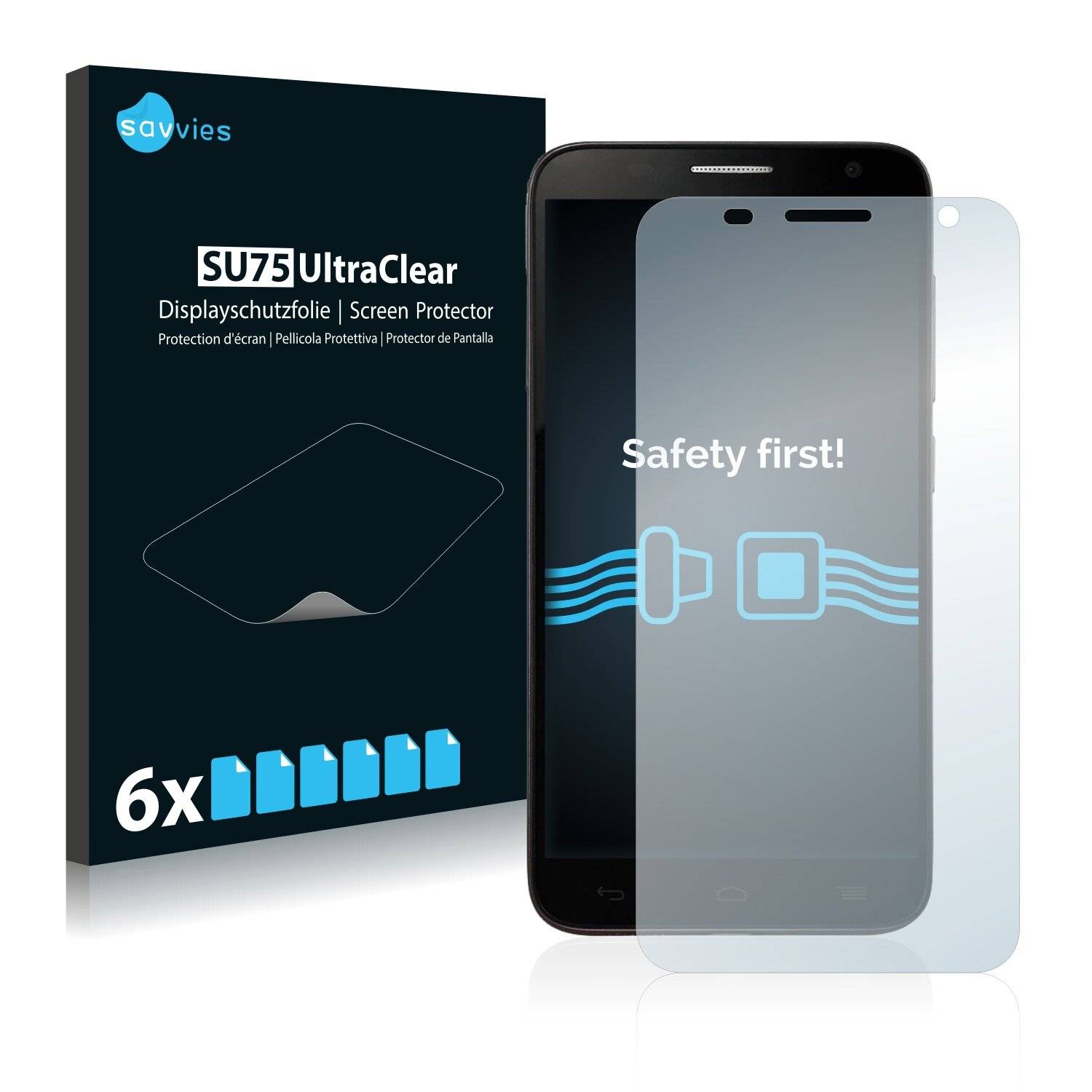 6x Savvies SU75 Displayschutzfolie für Alcatel One Touch Flash