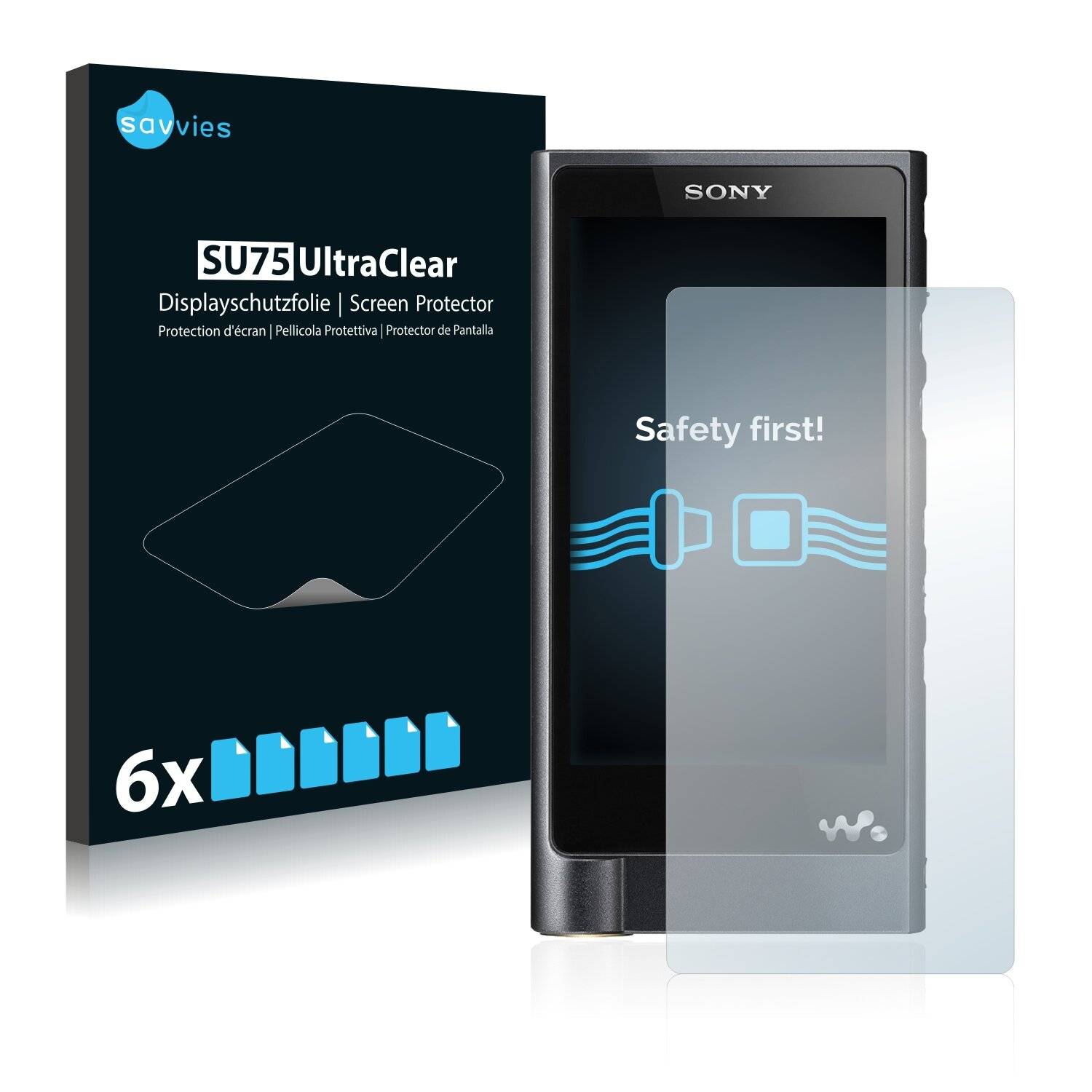 6x Savvies SU75 Displayschutzfolie für Sony Walkman
