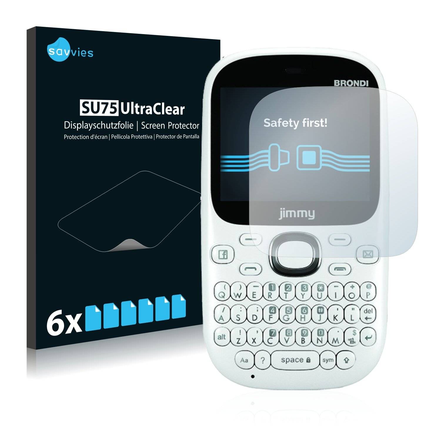 6x Savvies SU75 Displayschutzfolie für Brondi