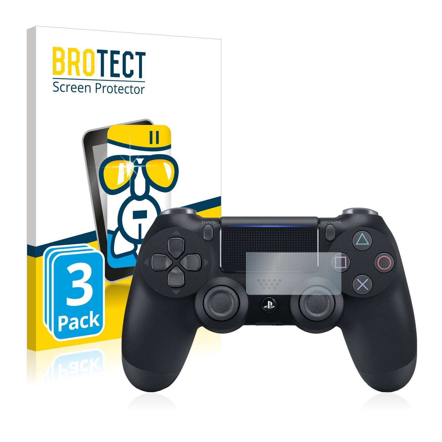 3x BROTECT AirGlass Schutzglas Folie für Sony PS4 DualShock 4 Controller