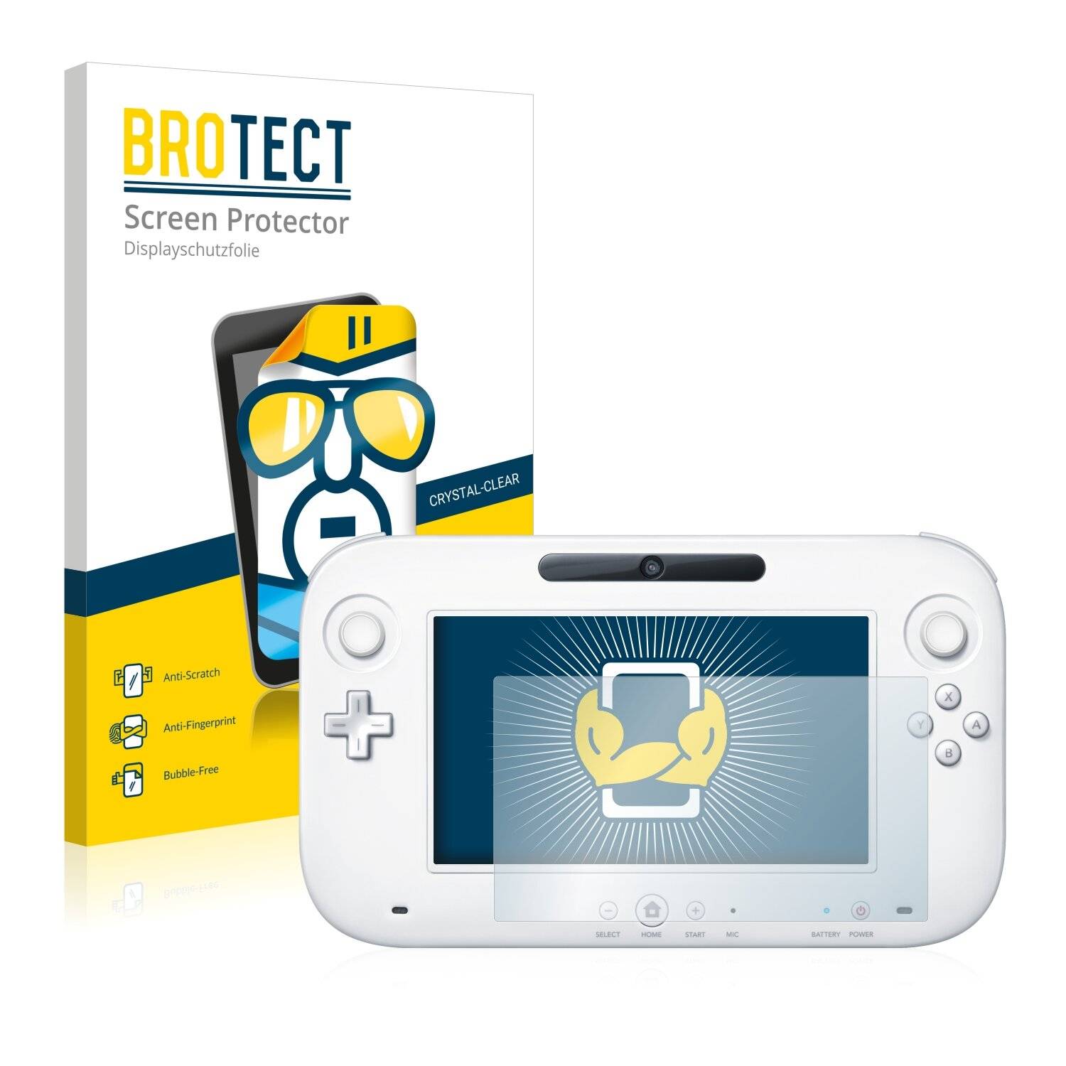 2x BROTECT HD-Clear Displayschutzfolie für Nintendo Wii U GamePad