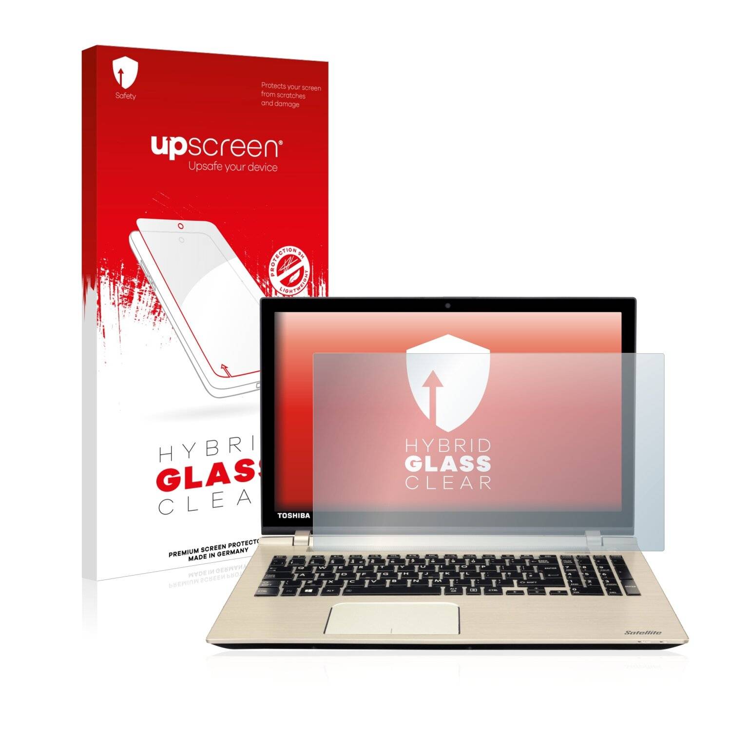 upscreen Hybrid Glass Clear Premium Schutzglas Folie für Toshiba Satellite