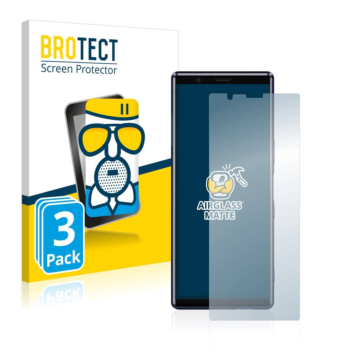 3x BROTECT AirGlass Matte Schutzglas Folie für Sony Xperia