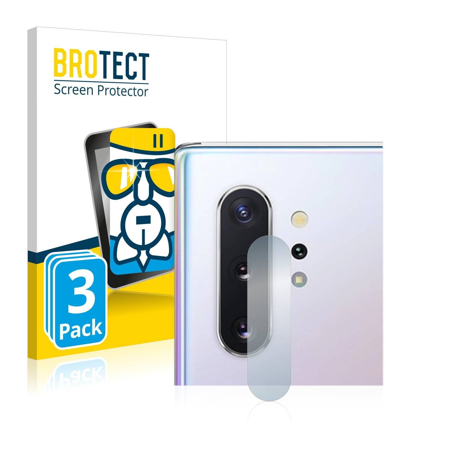 3x BROTECT AirGlass Schutzglas Folie für Samsung Galaxy Note 10 Plus 5G (NUR