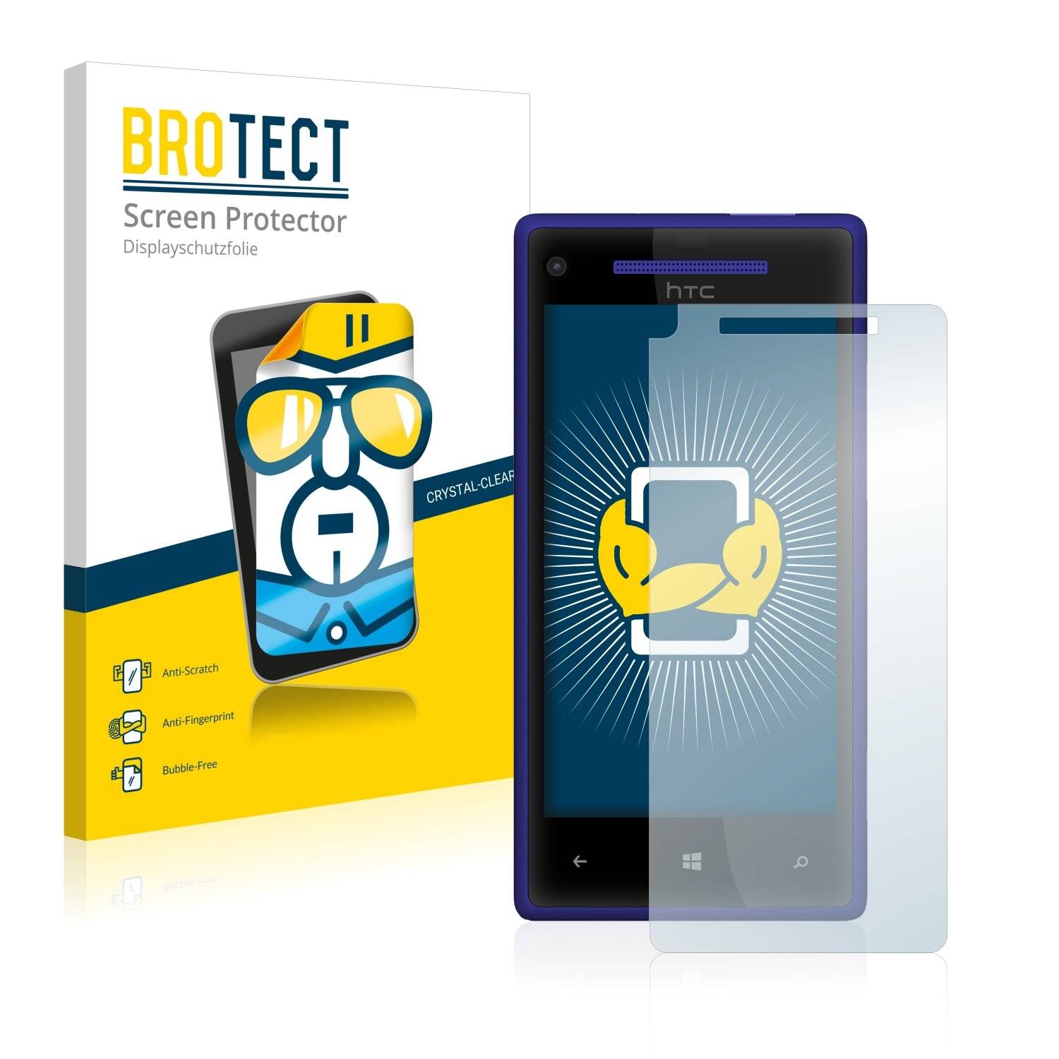 2x BROTECT HD-Clear Displayschutzfolie für HTC Windows Phone