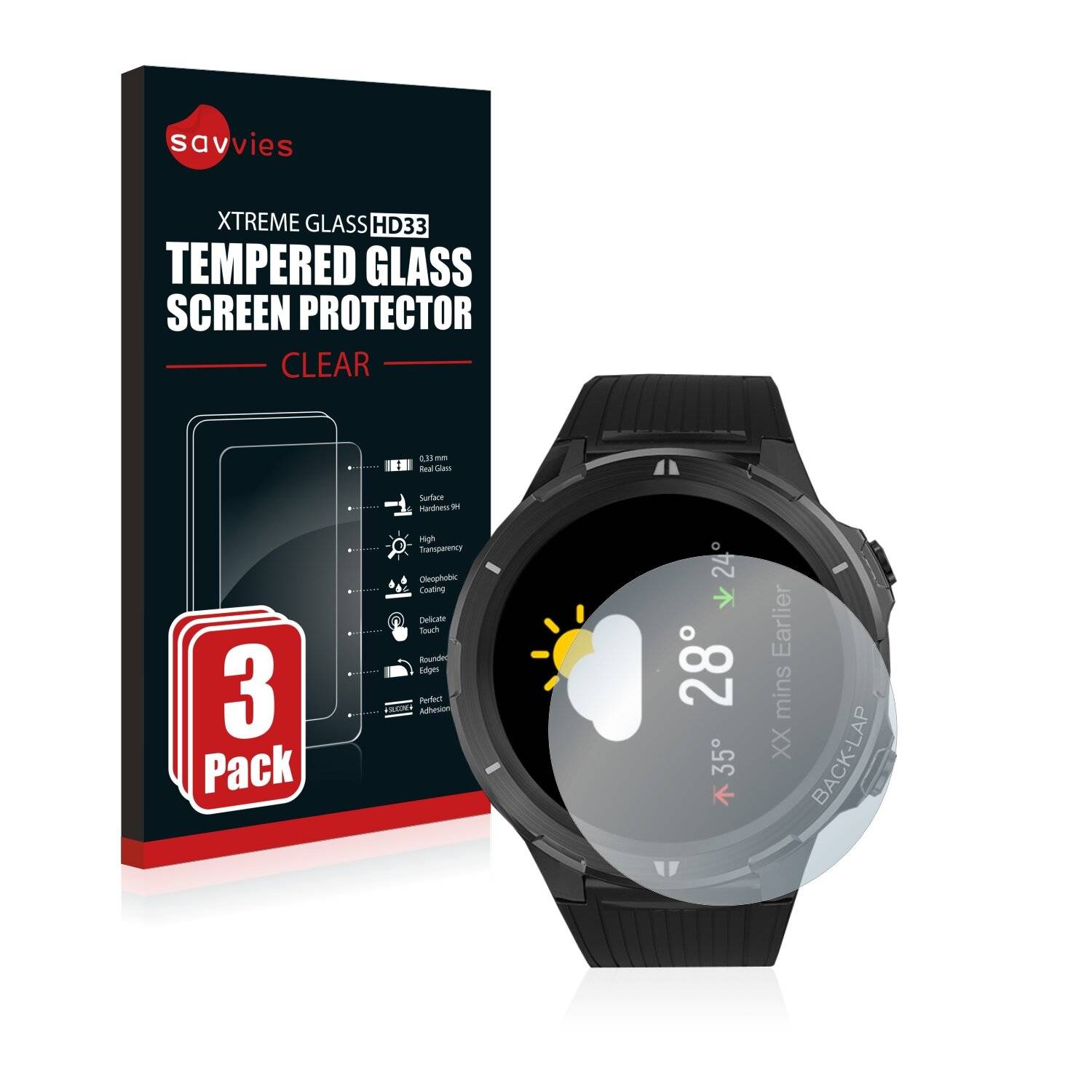 3x Savvies HD33 Clear Schutzglas für Blackview