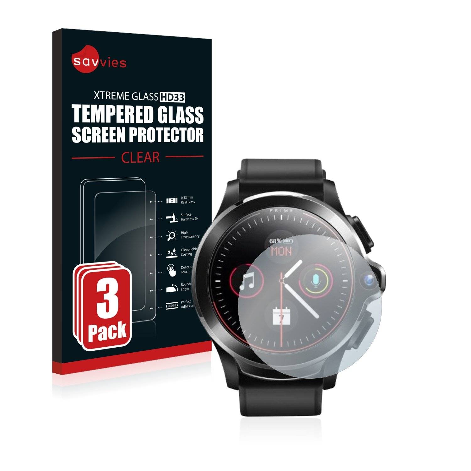3x Savvies HD33 Clear Schutzglas für Kospet Prime