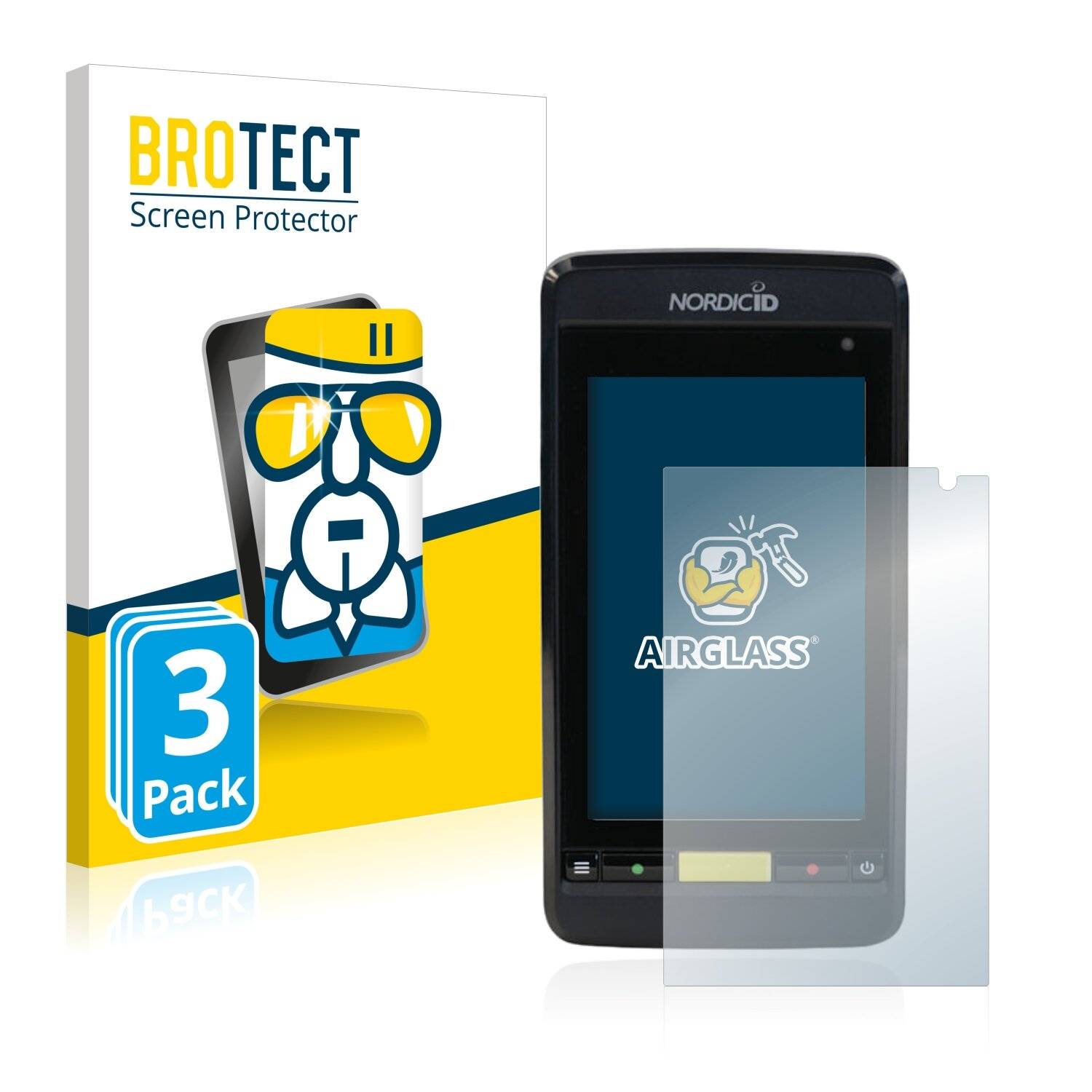 3x BROTECT AirGlass Schutzglas Folie für Nordic ID