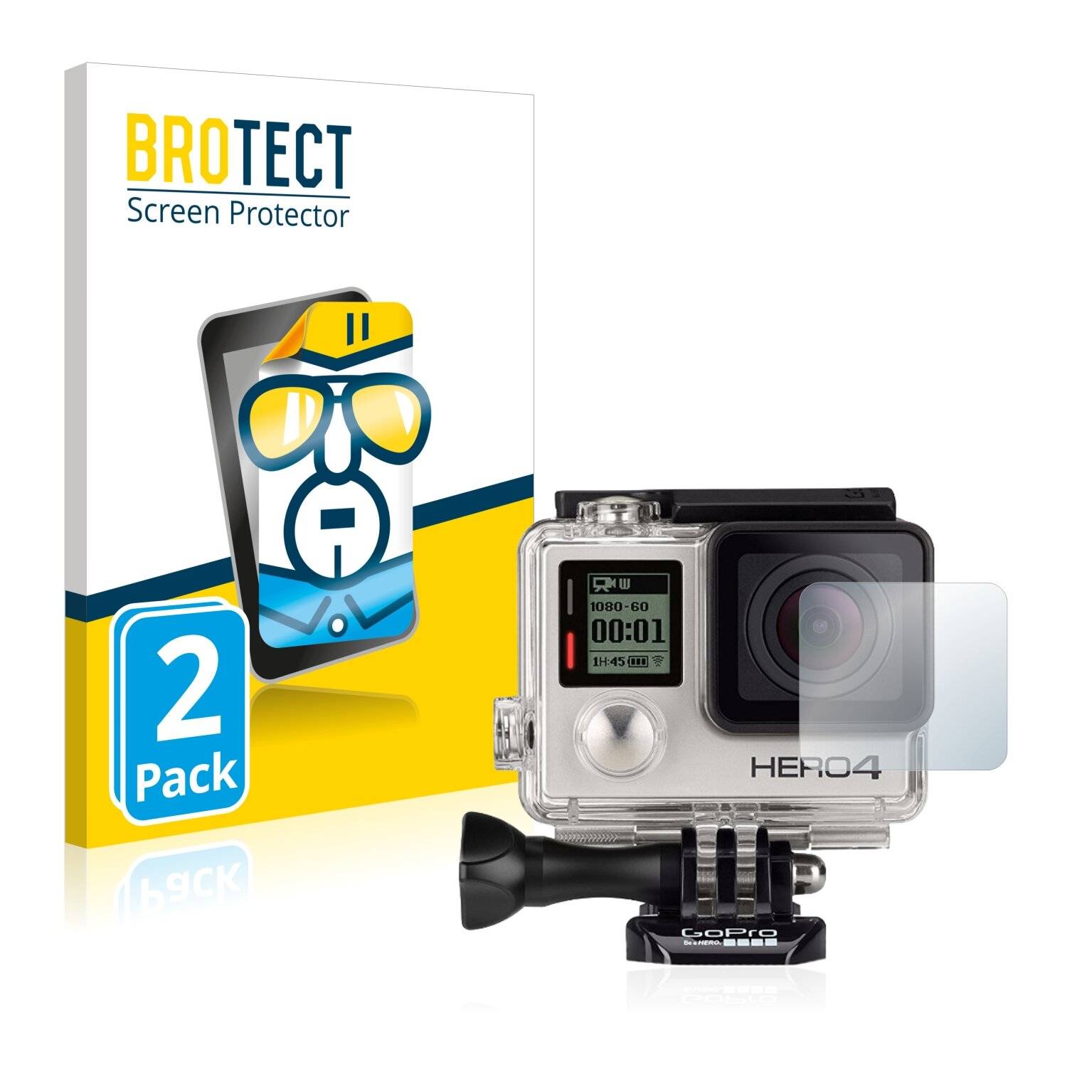 2x BROTECT HD-Clear Displayschutzfolie für GoPro Hero4 Silver Linse