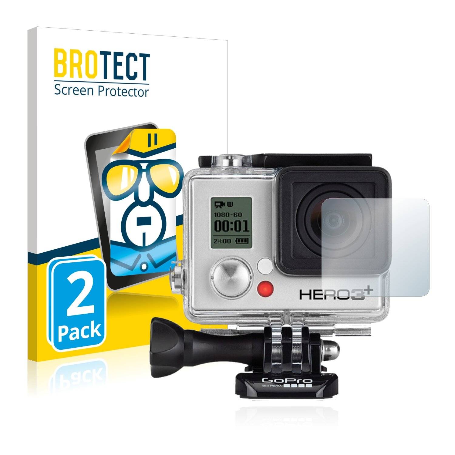 2x BROTECT HD-Clear Displayschutzfolie für GoPro Hero3+ Silver Linse
