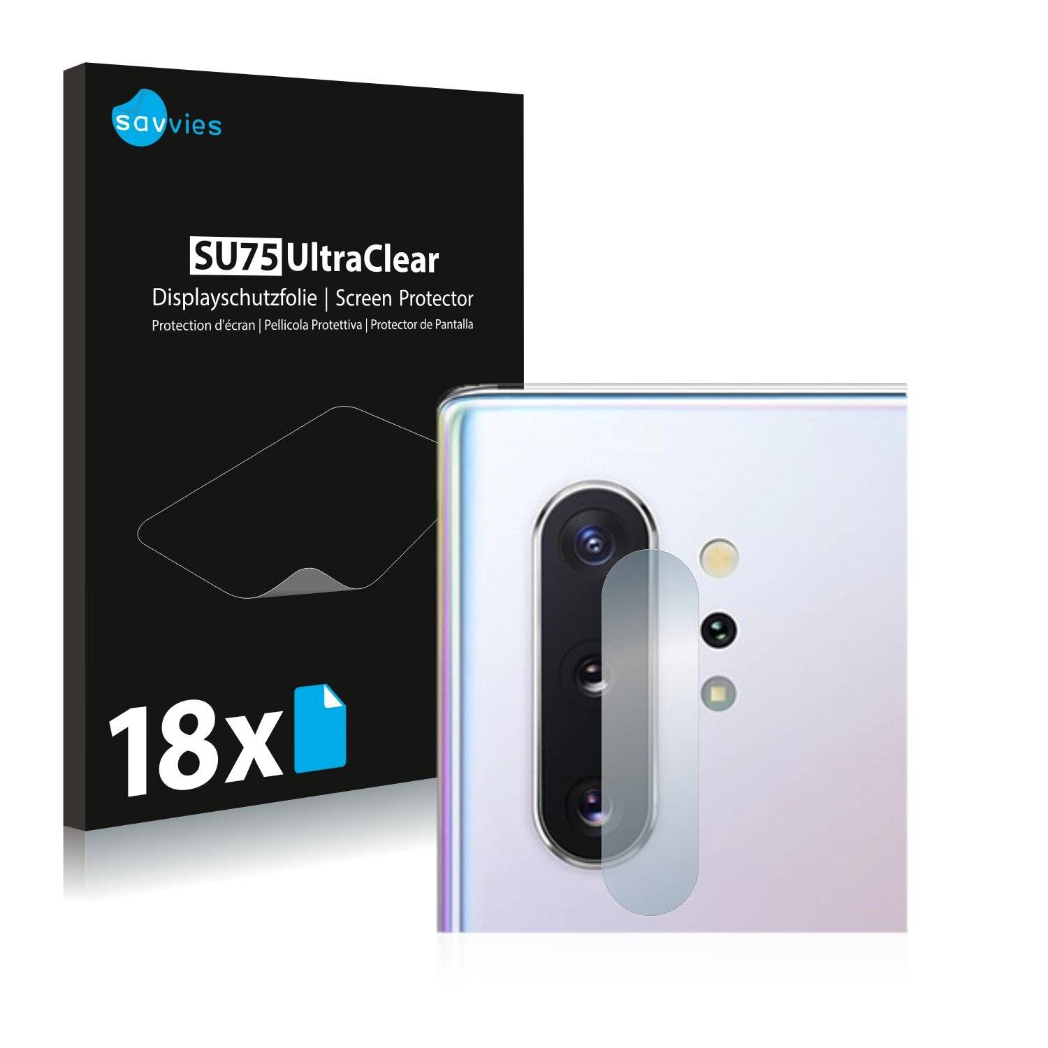 18x Savvies SU75 Displayschutzfolie für Samsung Galaxy Note 10 Plus (NUR