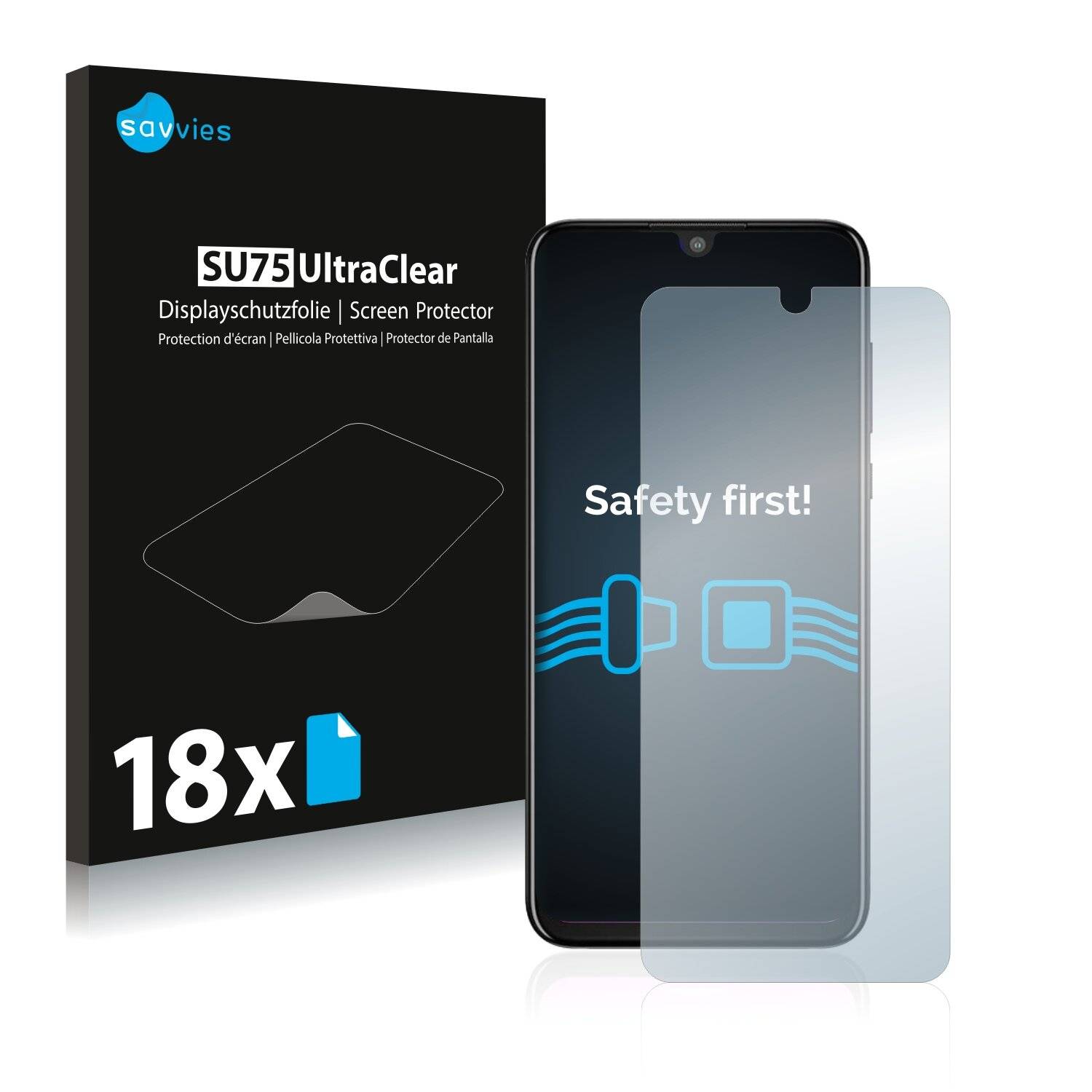 18x Savvies SU75 Displayschutzfolie für Motorola One