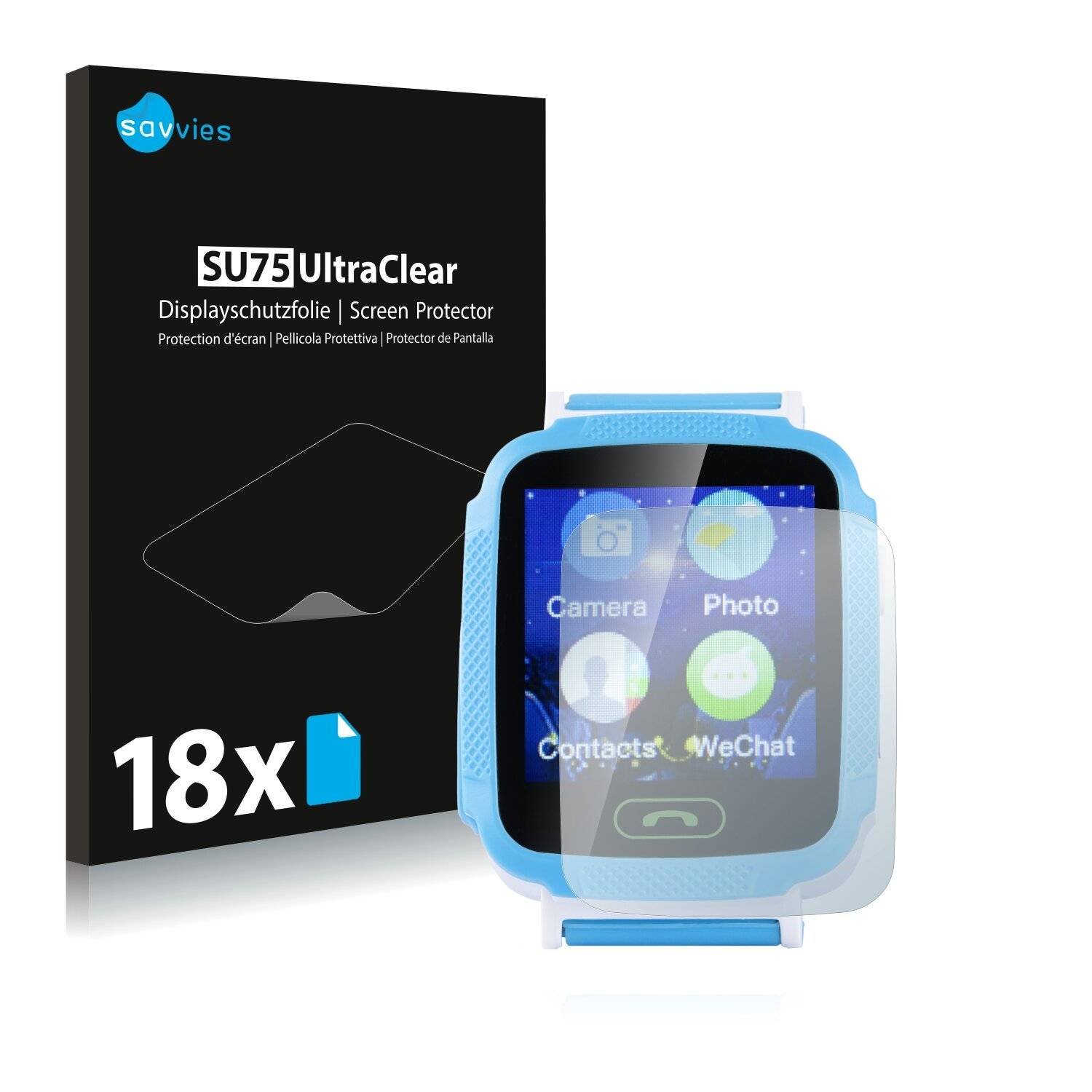 18x Savvies SU75 Displayschutzfolie für GoClever Kiddy GPS