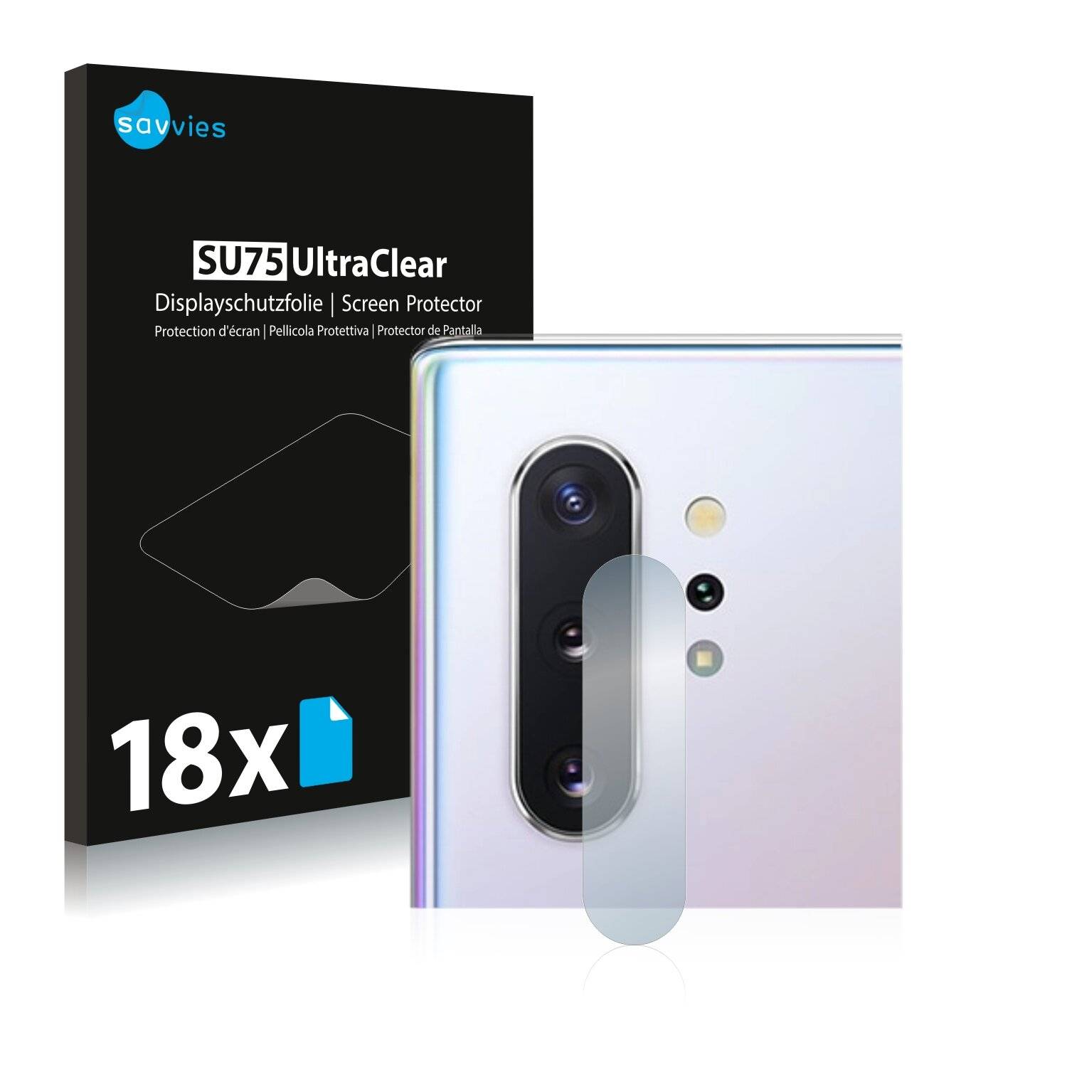 18x Savvies SU75 Displayschutzfolie für Samsung Galaxy Note 10 Plus 5G (NUR