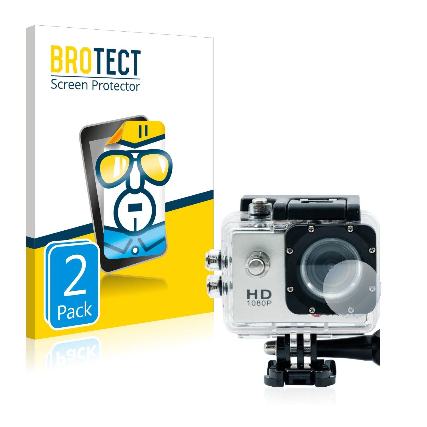 2x BROTECT HD-Clear Displayschutzfolie für Qumox SJ4000 Sports HD DV Action Cam Linse