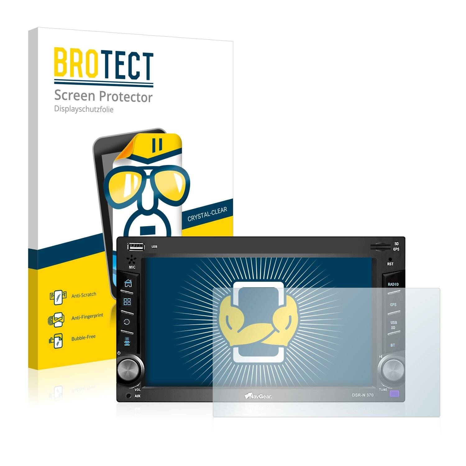 2x BROTECT HD-Clear Displayschutzfolie für NavGear DSR-N