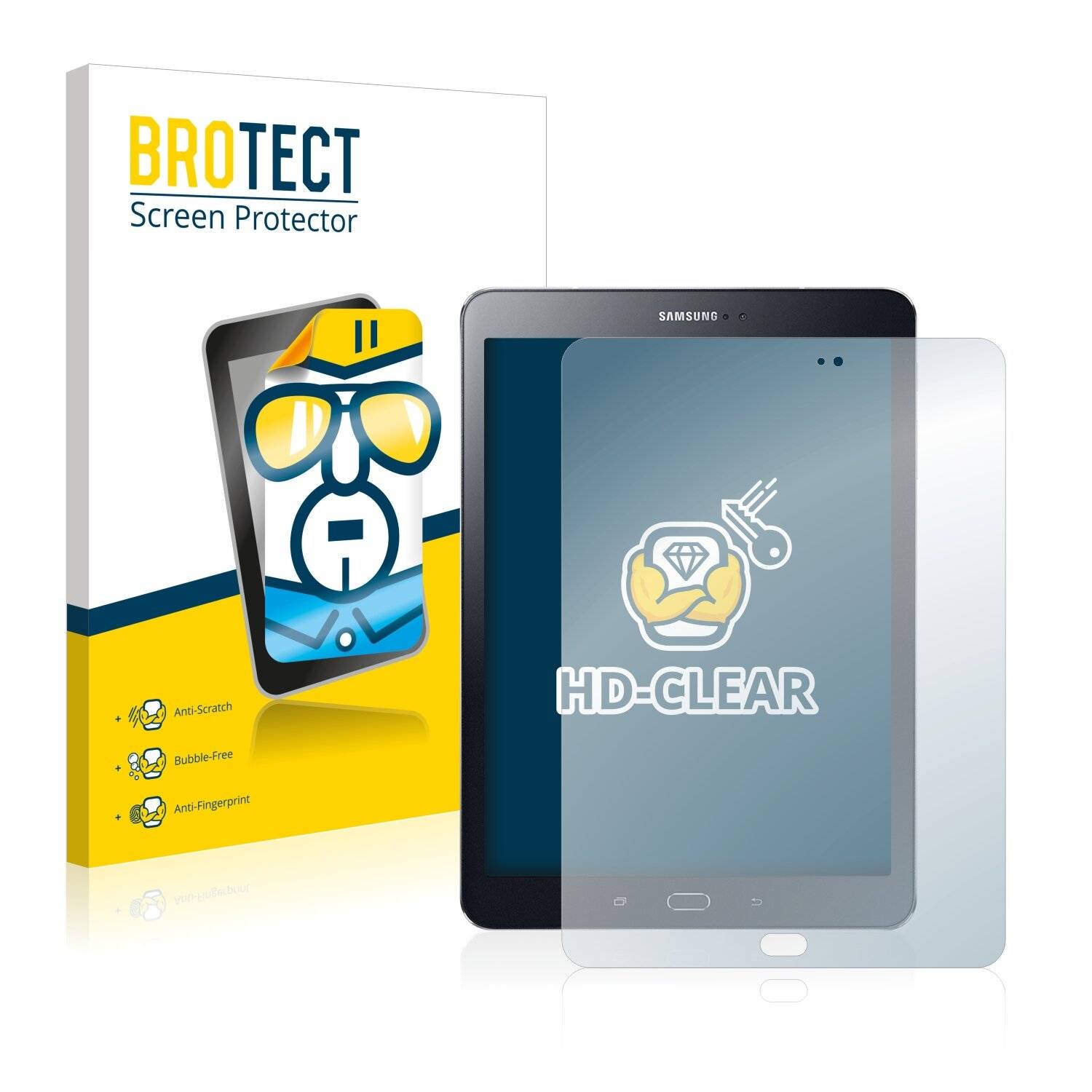 2x BROTECT HD-Clear Displayschutzfolie für Samsung Galaxy Tab S2