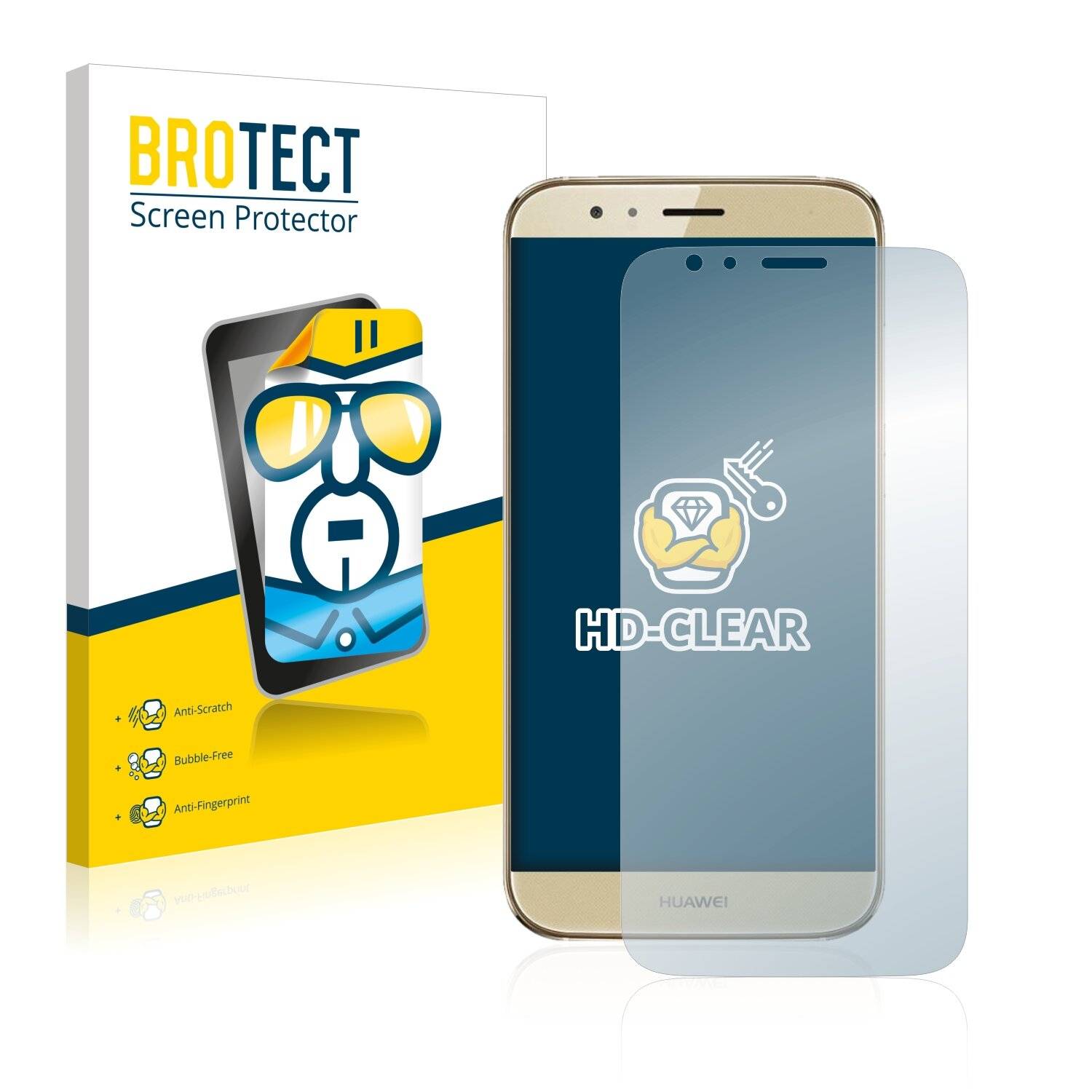 2x BROTECT HD-Clear Displayschutzfolie für Huawei