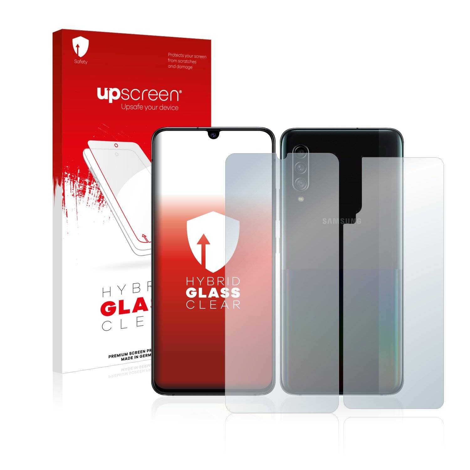 upscreen Hybrid Glass Clear Premium Schutzglas Folie für Samsung Galaxy A90 5G (Vorder +