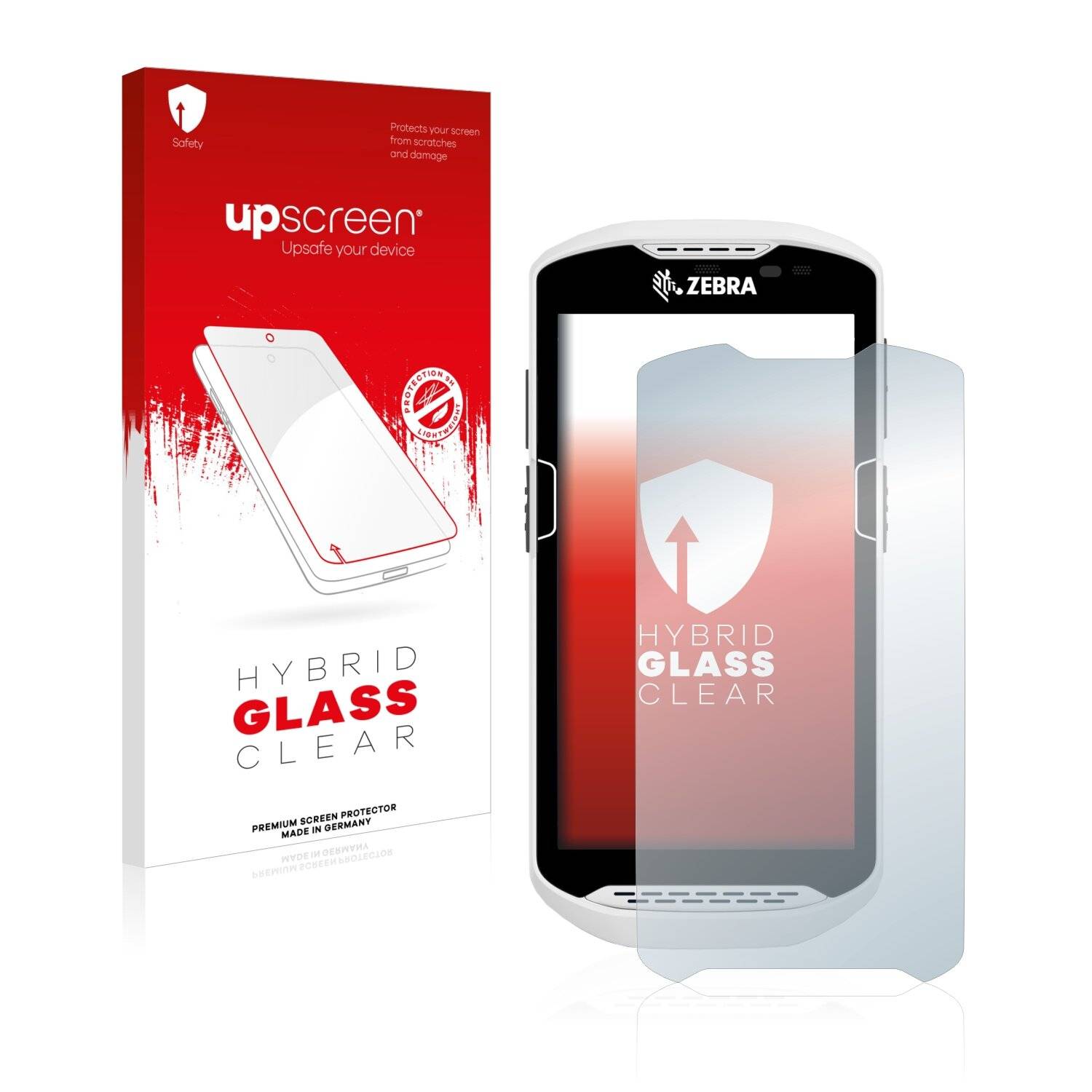 upscreen Hybrid Glass Clear Premium Schutzglas Folie für Zebra