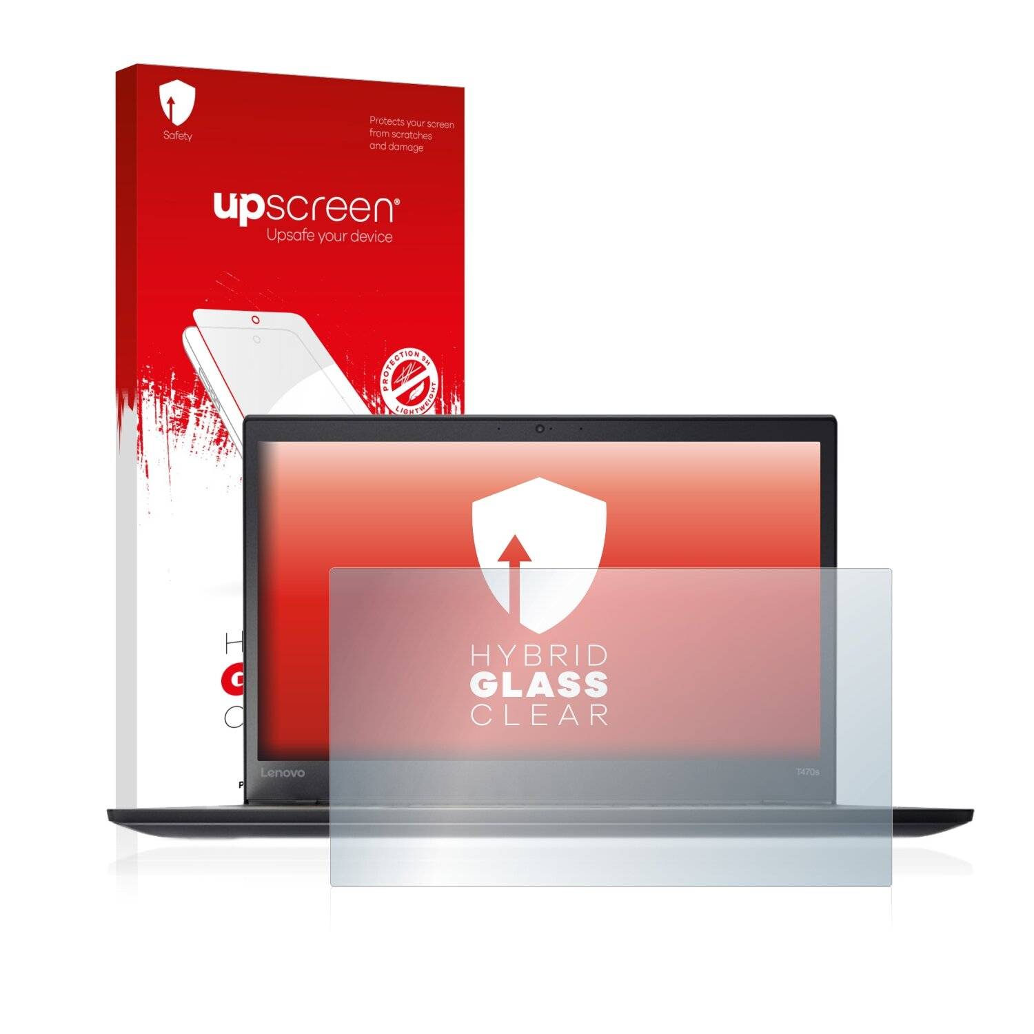 upscreen Hybrid Glass Clear Premium Schutzglas Folie für Lenovo ThinkPad T470s