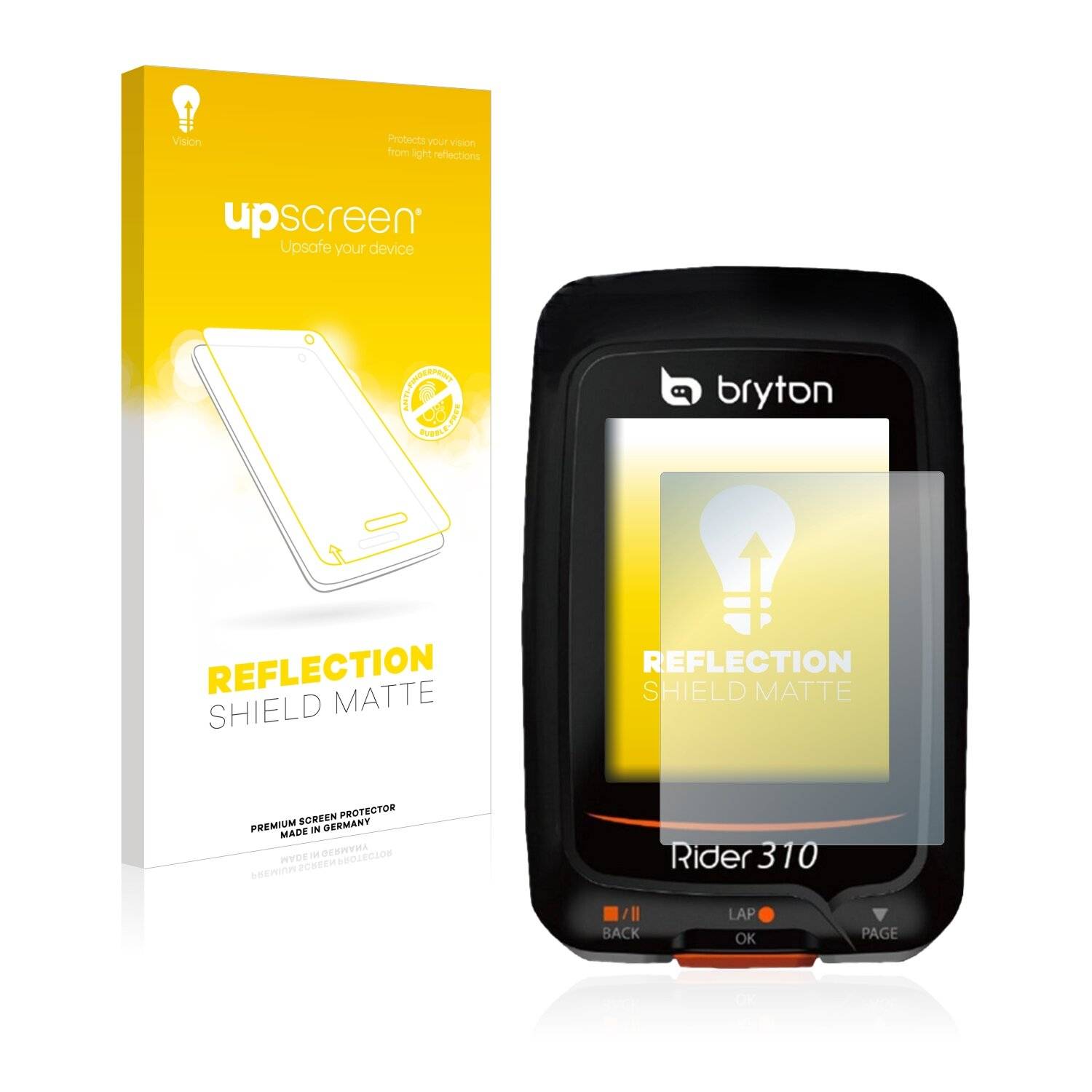 upscreen Reflection Shield Matte Premium Displayschutzfolie für Bryton Rider