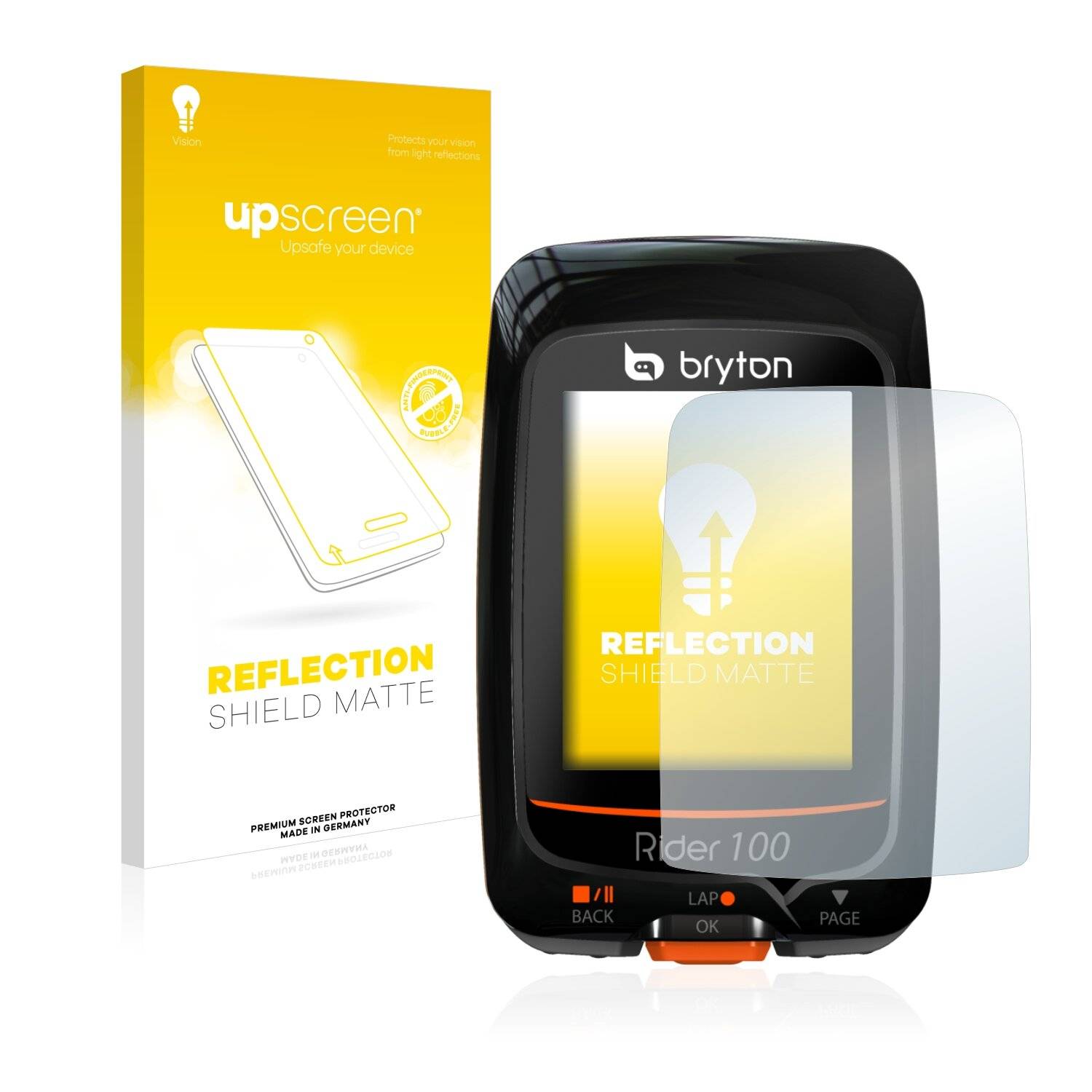 upscreen Reflection Shield Matte Premium Displayschutzfolie für Bryton Rider