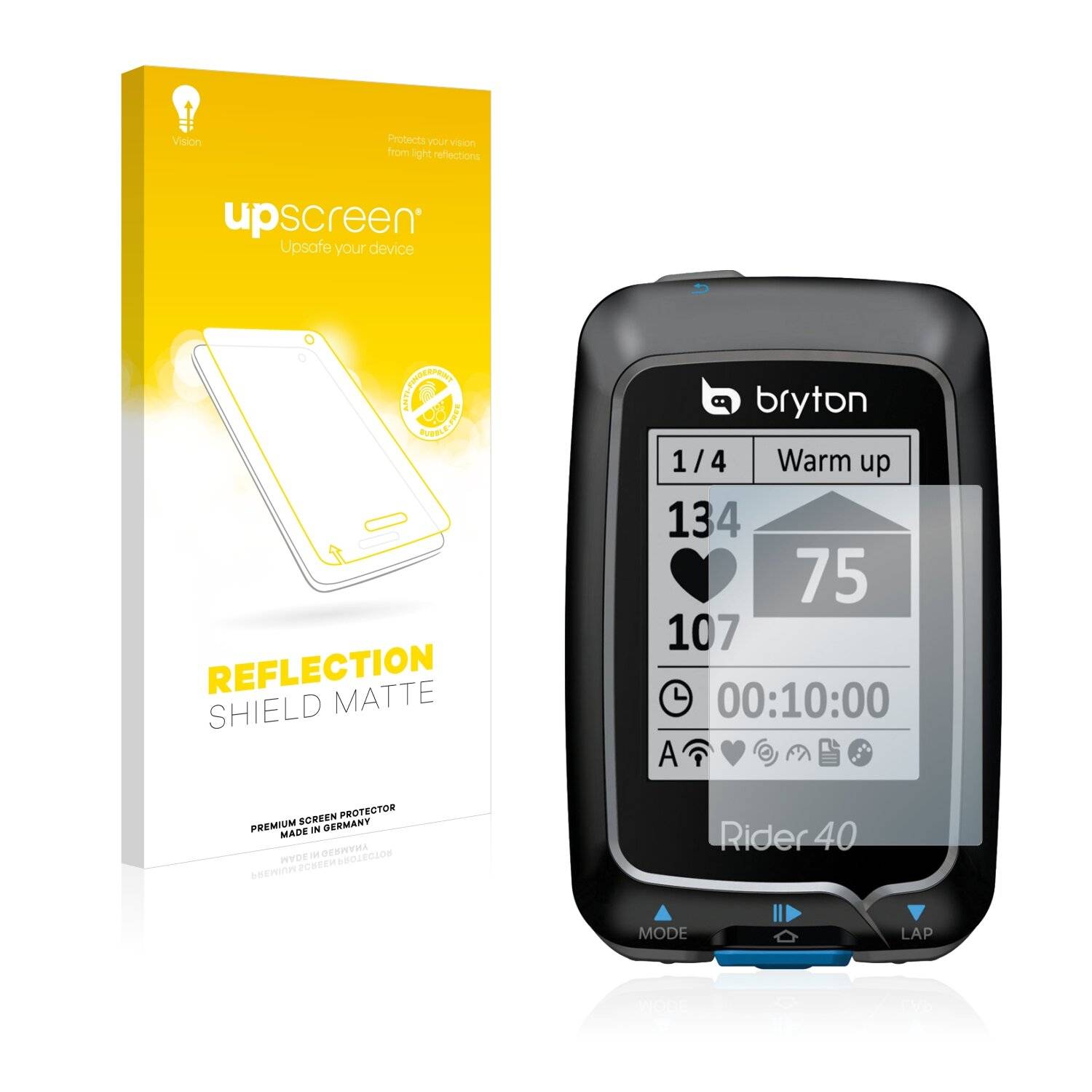 upscreen Reflection Shield Matte Premium Displayschutzfolie für Bryton Rider
