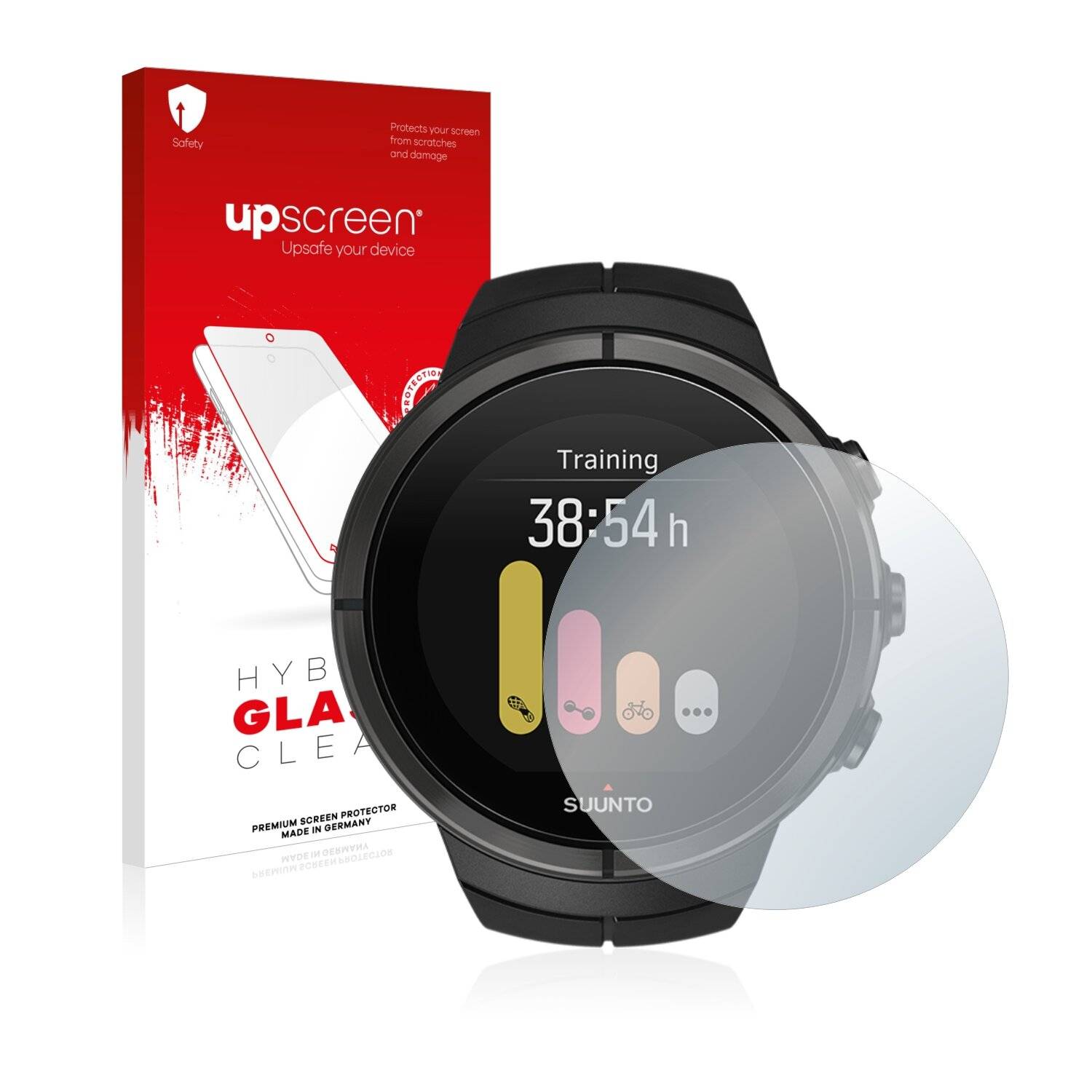 upscreen Hybrid Glass Clear Premium Schutzglas Folie für Suunto Spartan