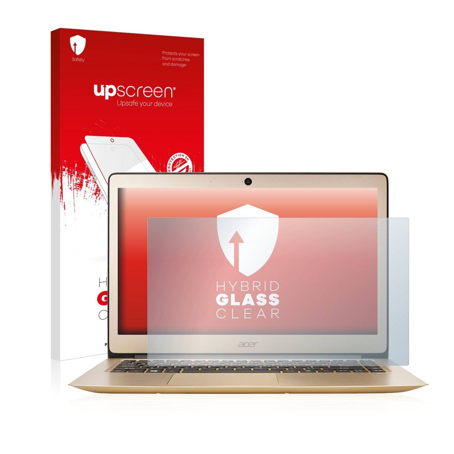 upscreen Hybrid Glass Clear Premium Schutzglas Folie für Acer Swift 3