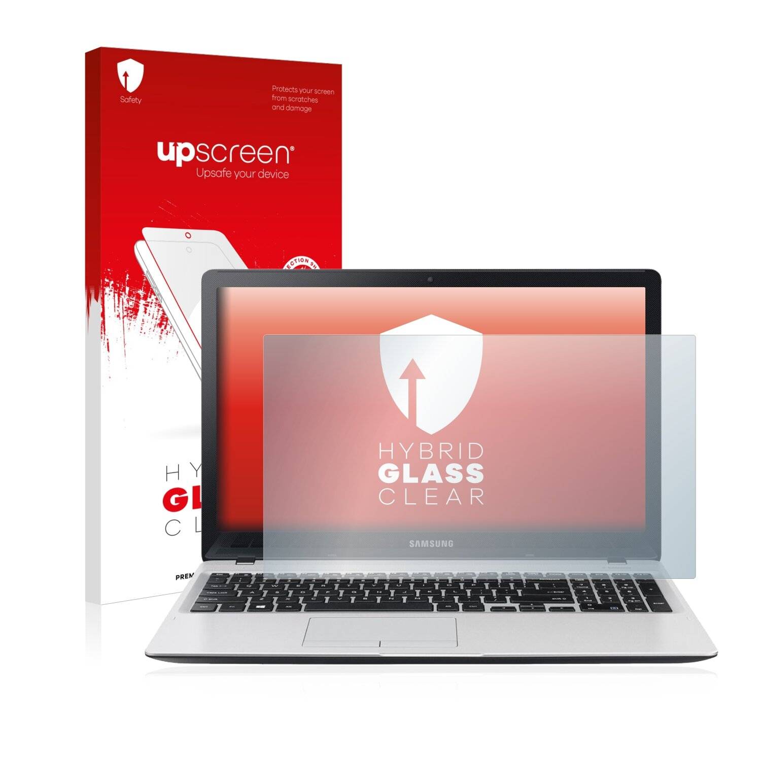 upscreen Hybrid Glass Clear Premium Schutzglas Folie für Samsung Notebook 5