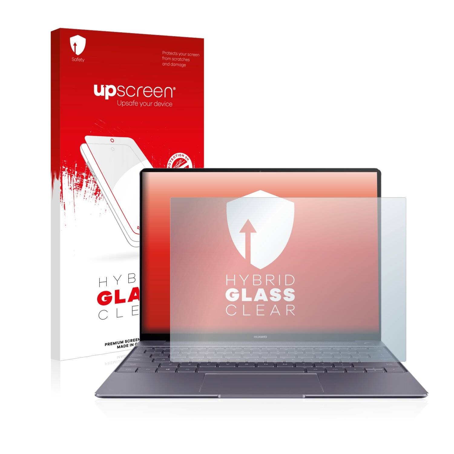 upscreen Hybrid Glass Clear Premium Schutzglas Folie für Huawei MateBook D 14