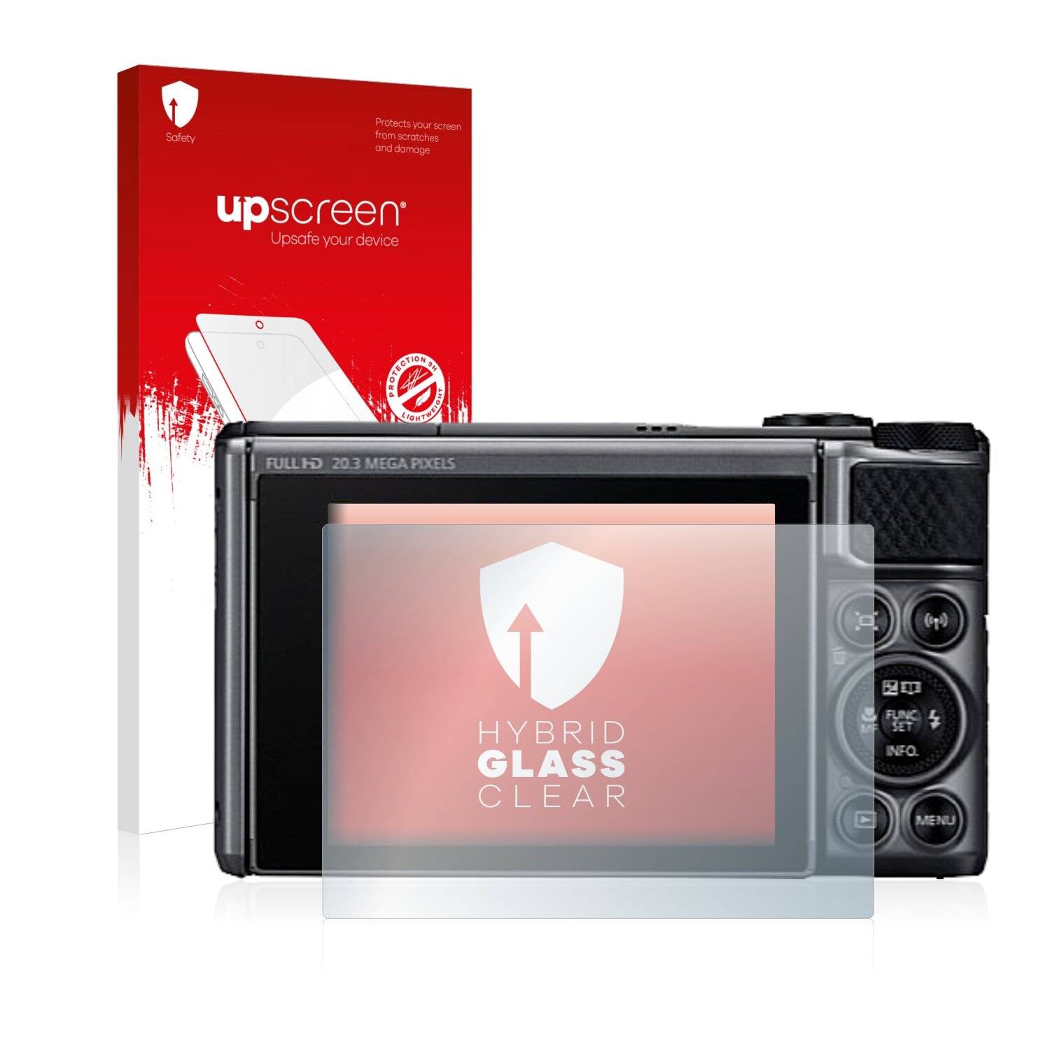 upscreen Hybrid Glass Clear Premium Schutzglas Folie für Canon PowerShot SX730